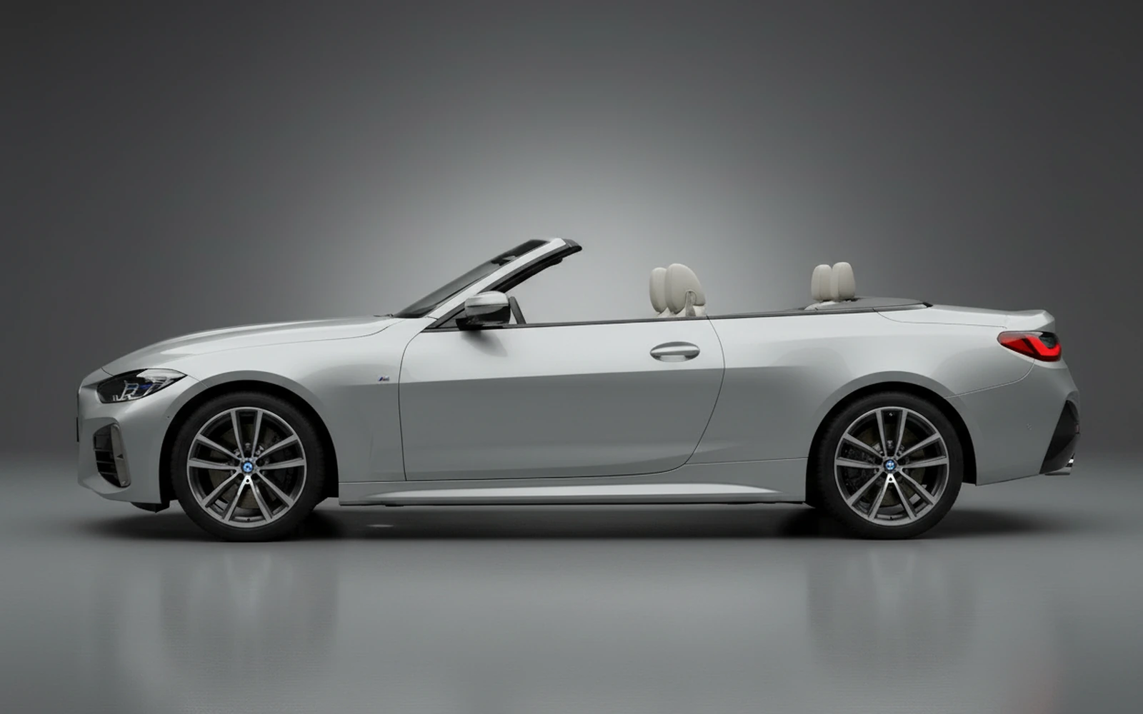 BMW 430i xDrive Convertible Silver 2022 — exterior rear view