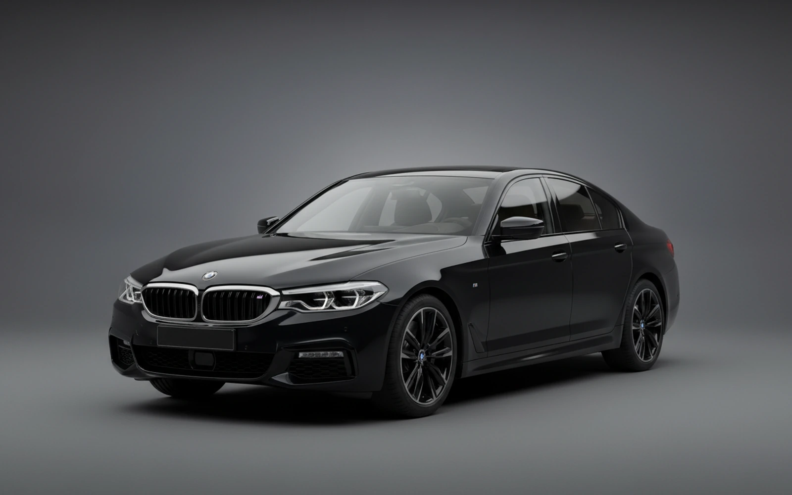 BMW 5 Series 540i Negro 2024 for rent in Miami — exterior front view
