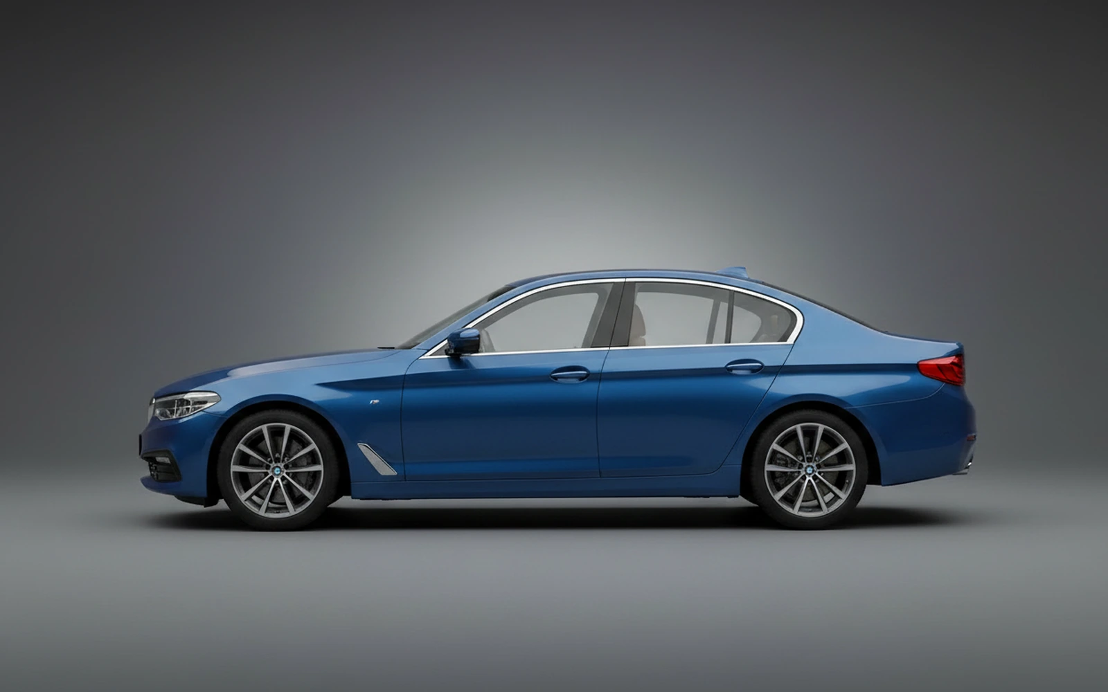 BMW 5 Series Blue 2022 — exterior rear view