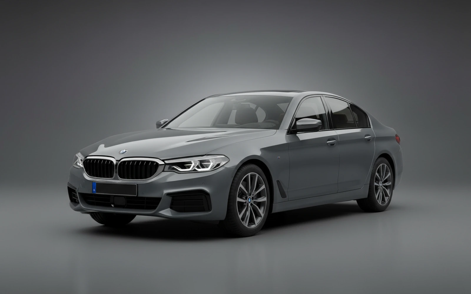 BMW 5 Series 530i Grey 2024 for rent in Miami — exterior front view