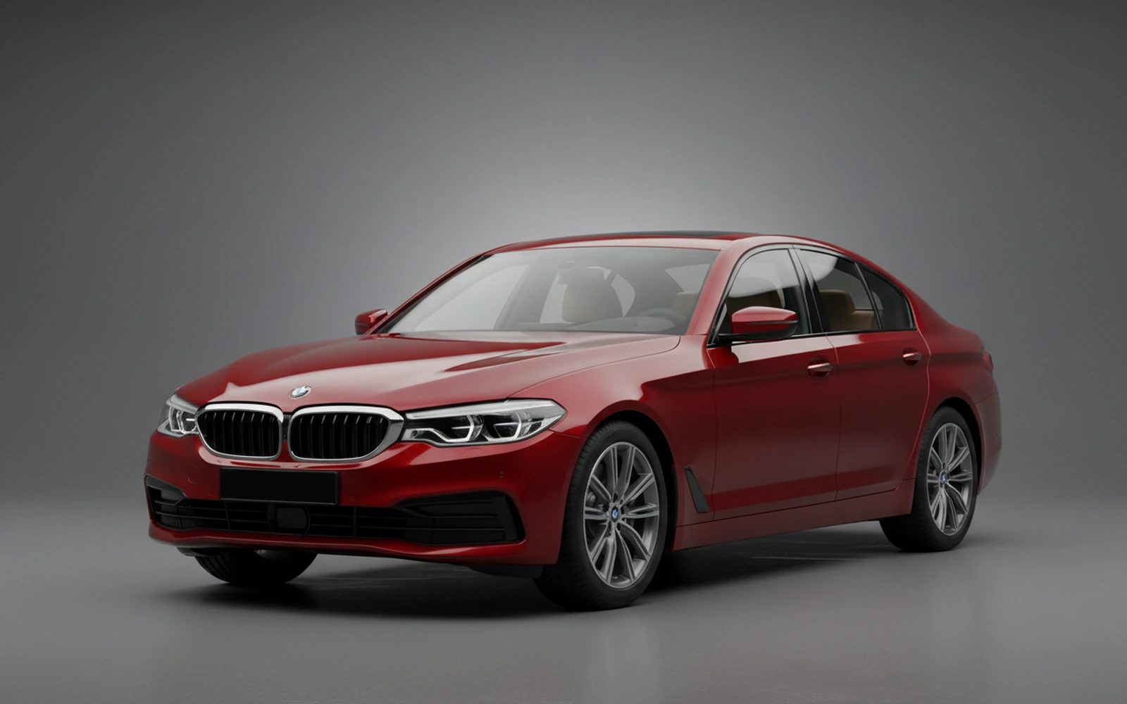 BMW 5 Series Red 2022 for rent in Miami — exterior front view
