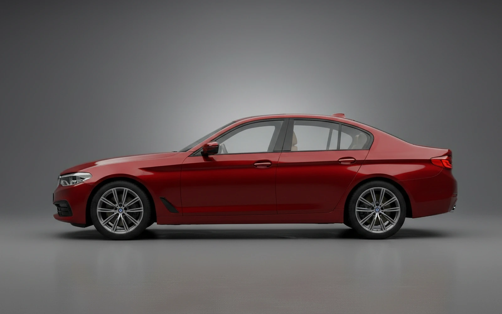 BMW 5 Series Red 2022 — exterior rear view