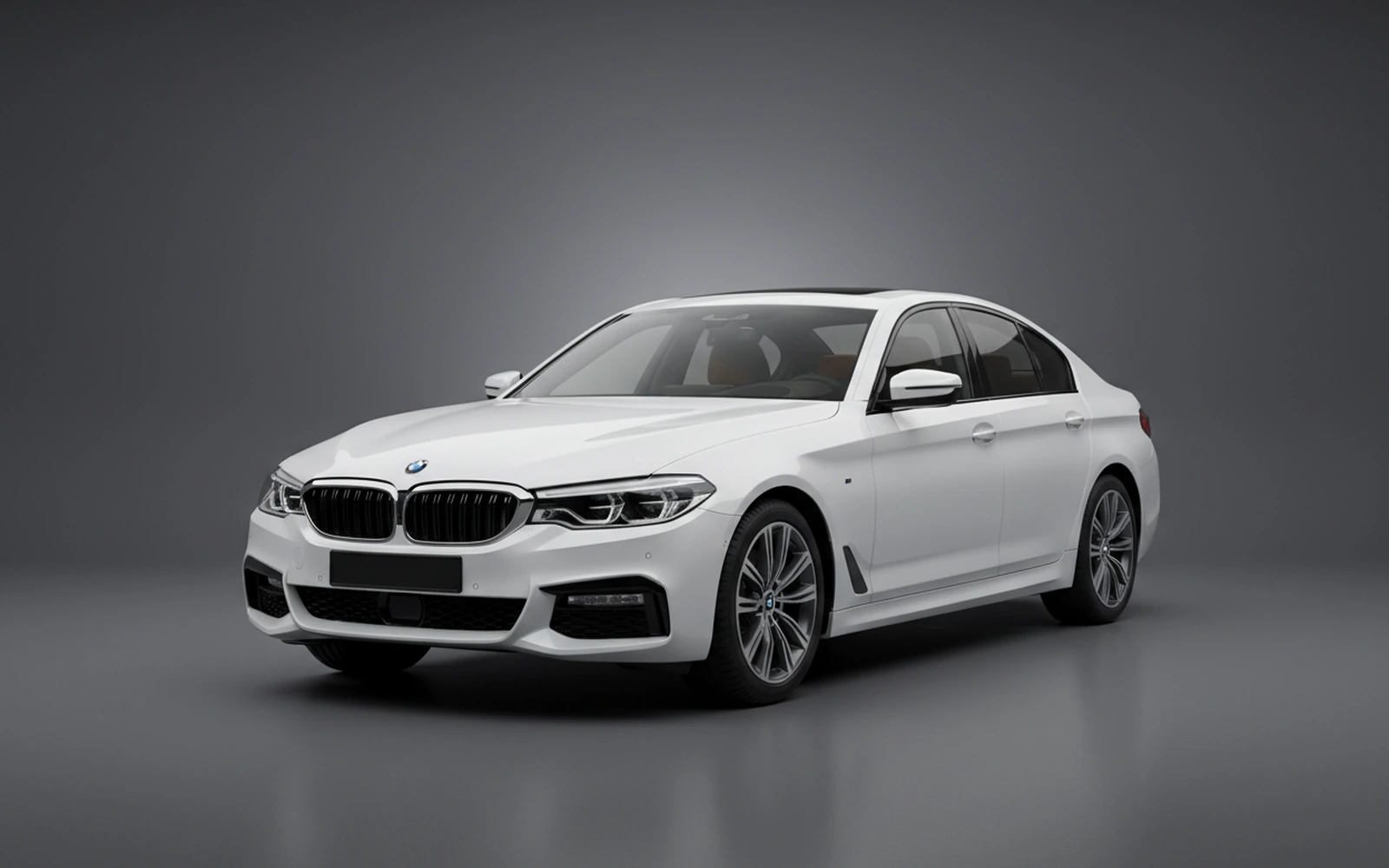 BMW 5 Series White 2022 for rent in Miami — exterior front view