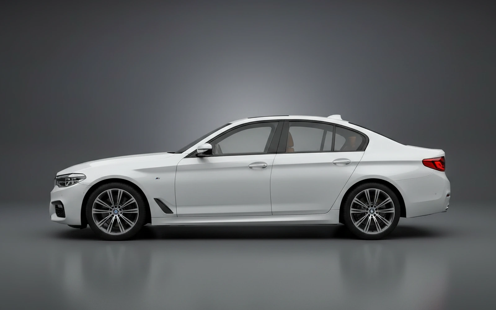 BMW 5 Series White 2022 — exterior rear view