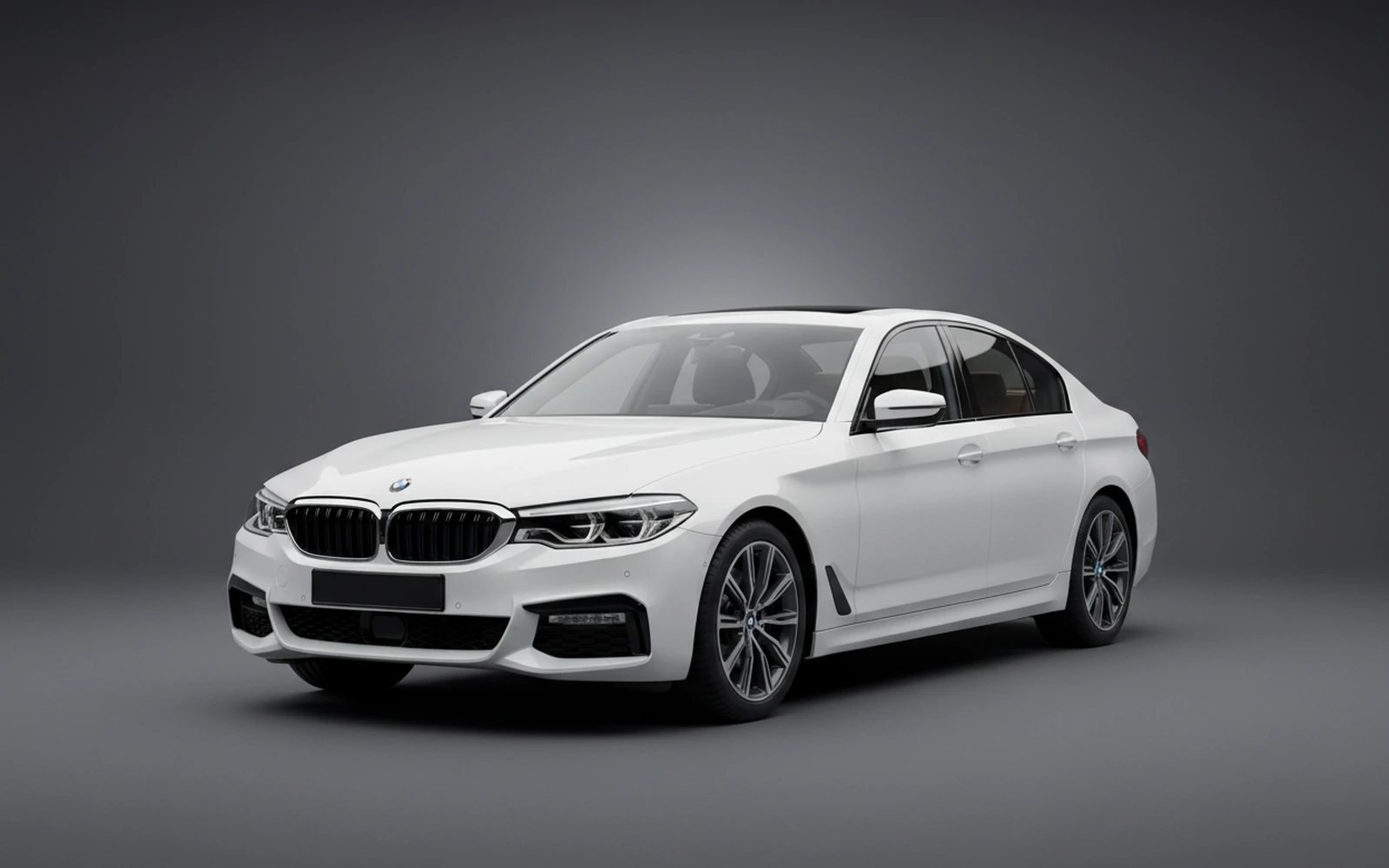 BMW 5 Series 530i White 2025 for rent in Miami — exterior front view