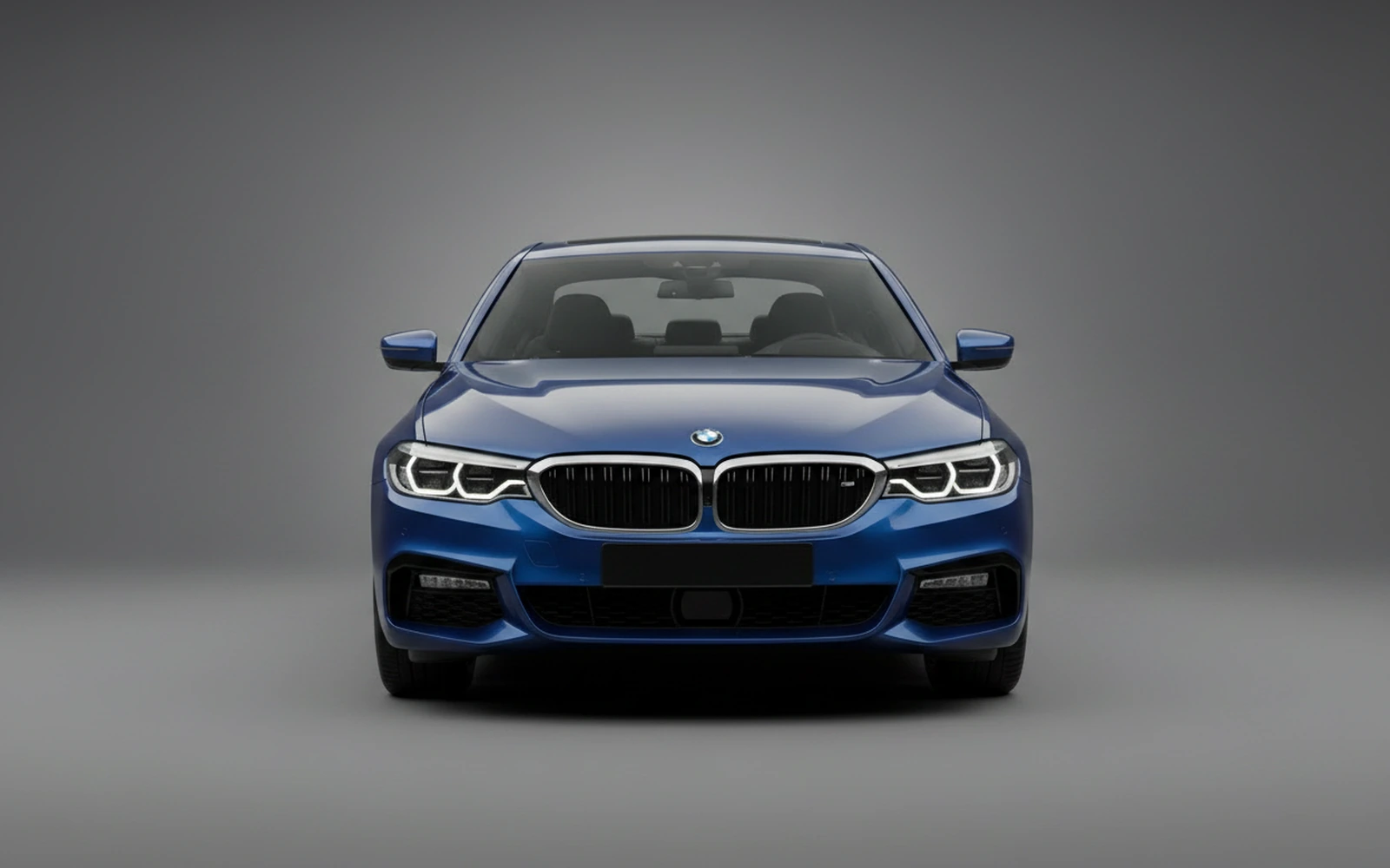 BMW 520 Blue 2024 — exterior side view