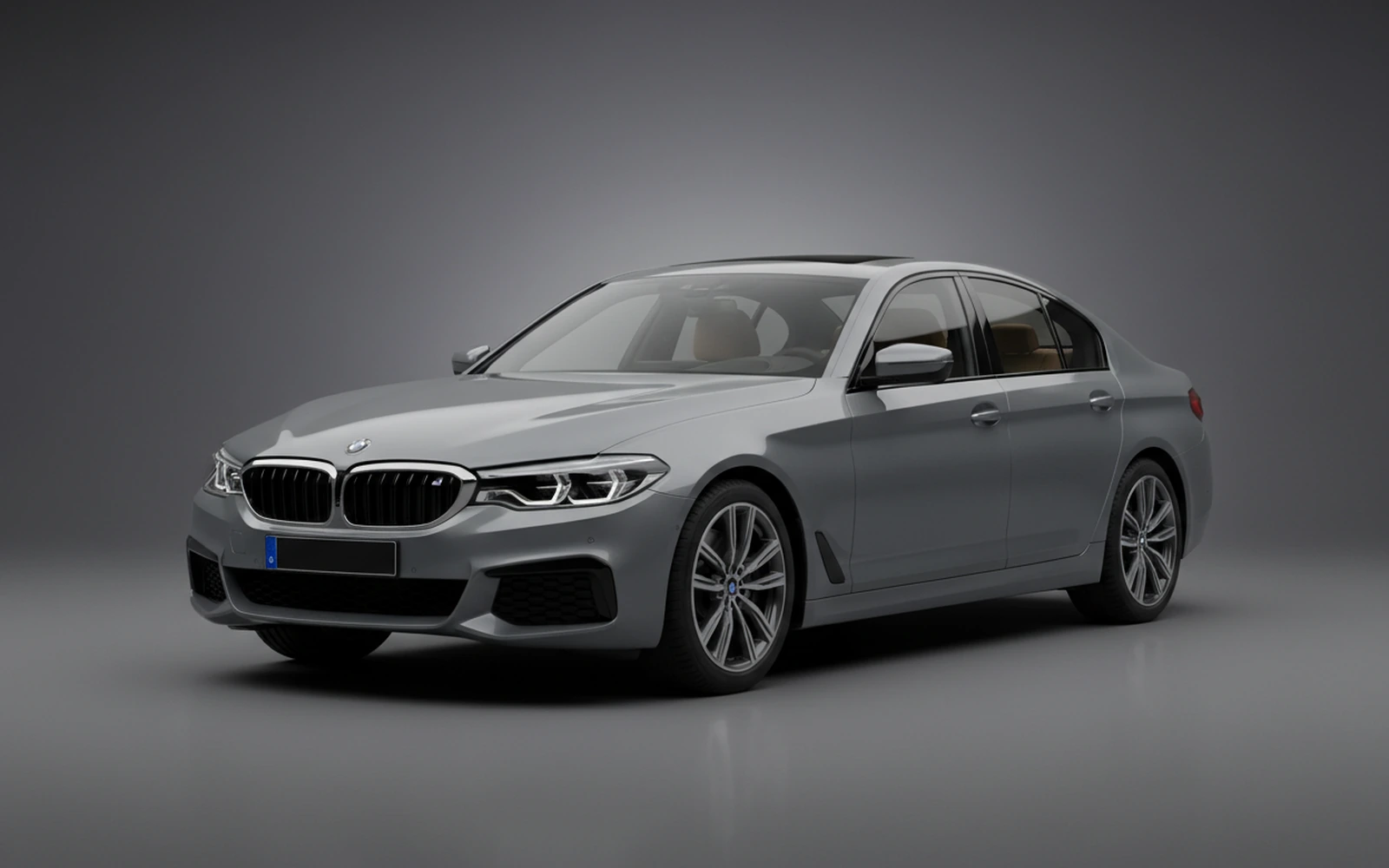 BMW 520 Grey 2024 for rent in Miami — exterior front view