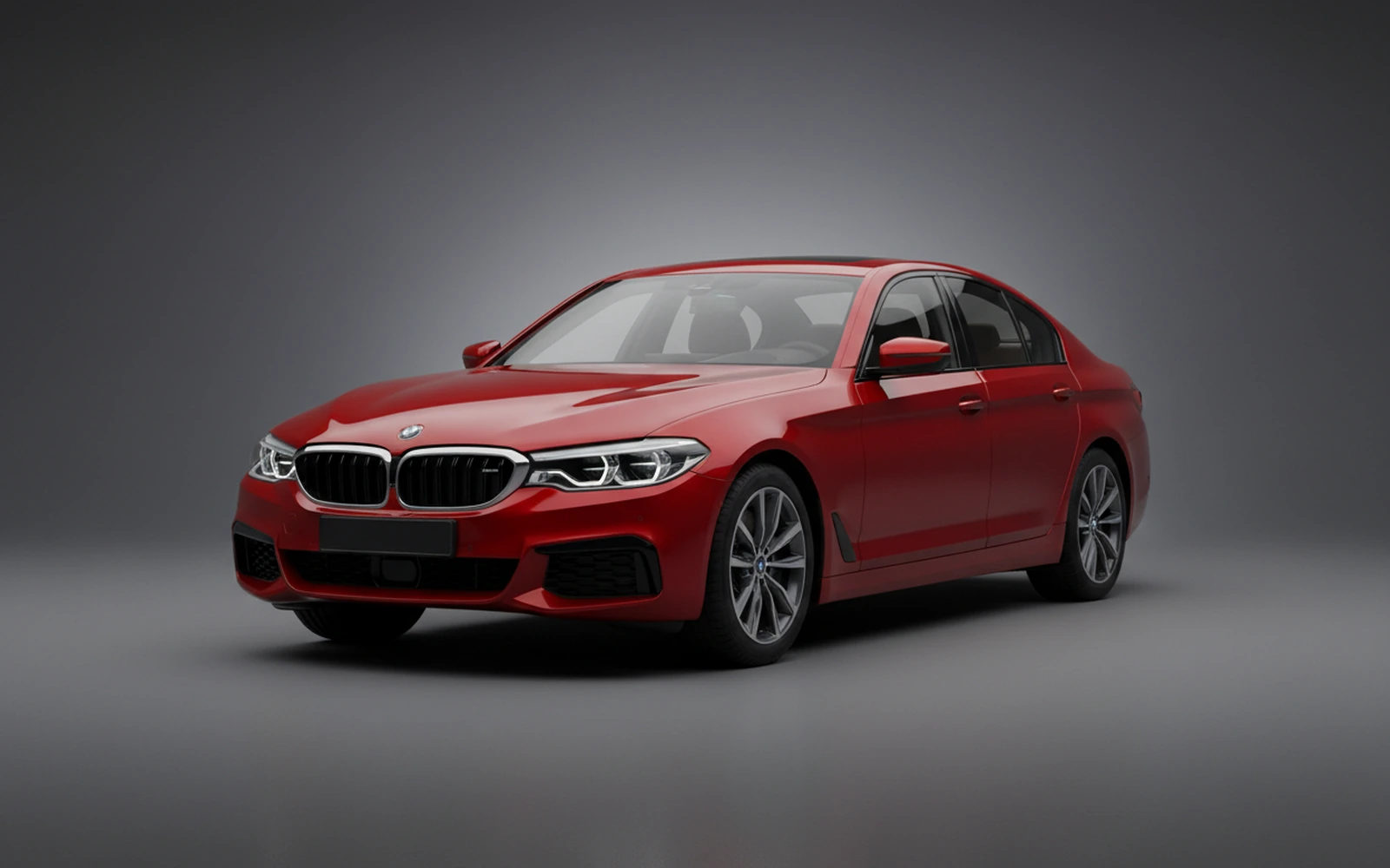 BMW 520 Red 2024 for rent in Miami — exterior front view