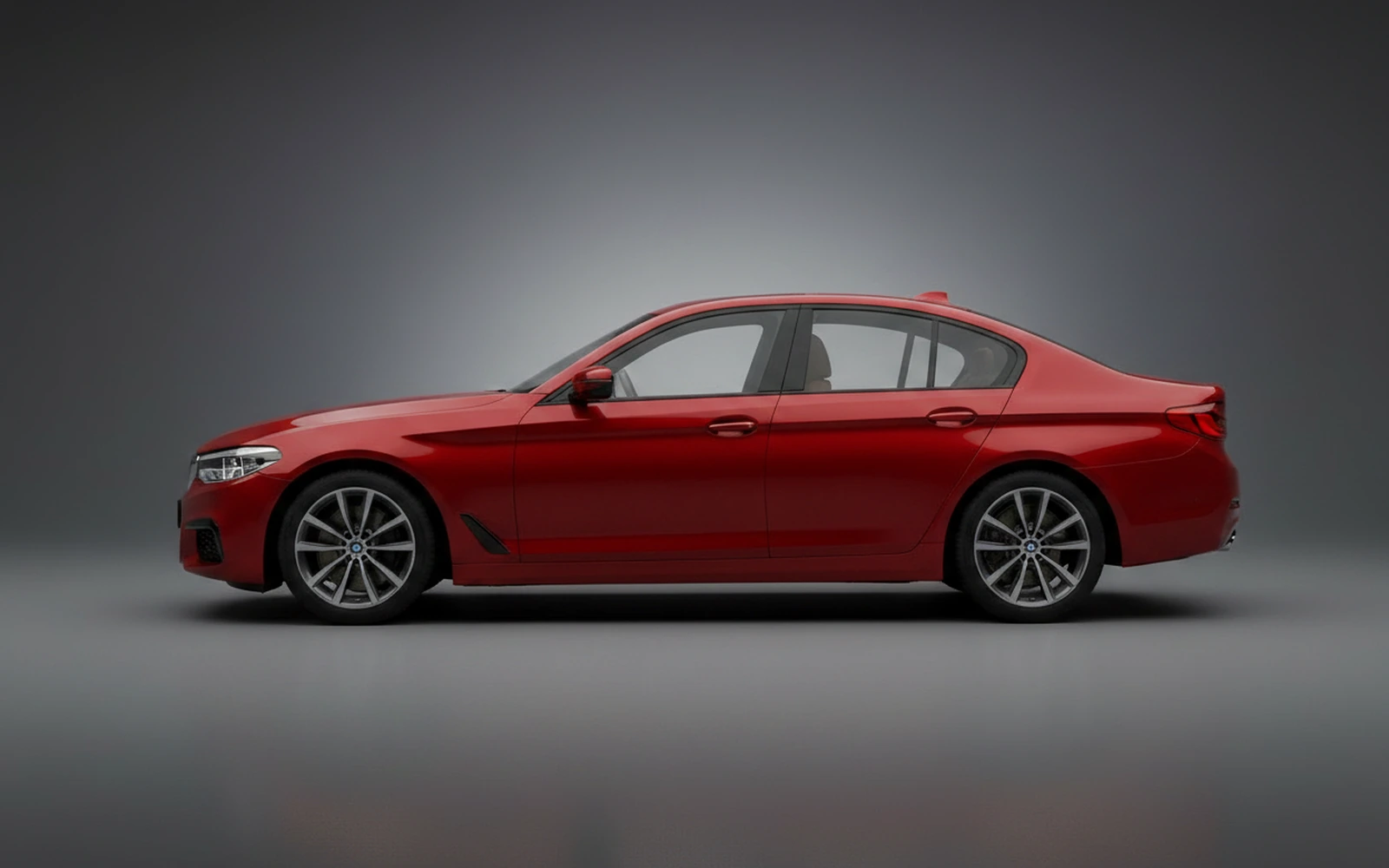 BMW 520 Red 2024 — exterior rear view