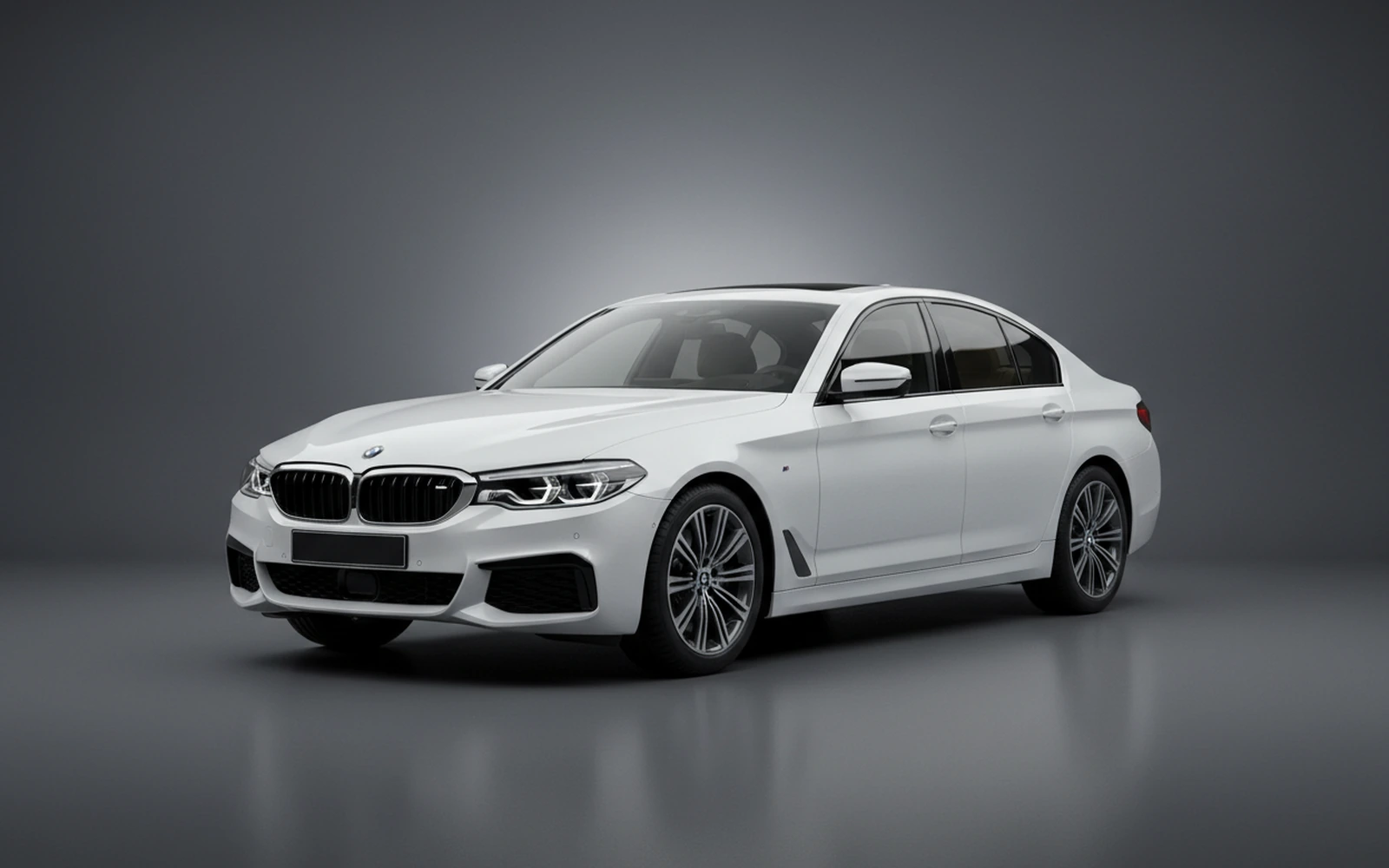 BMW 520 White 2024 for rent in Miami — exterior front view