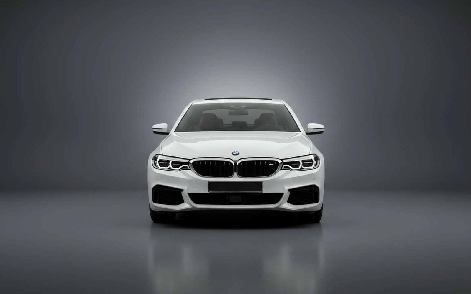 BMW 520 White 2024 — exterior side view