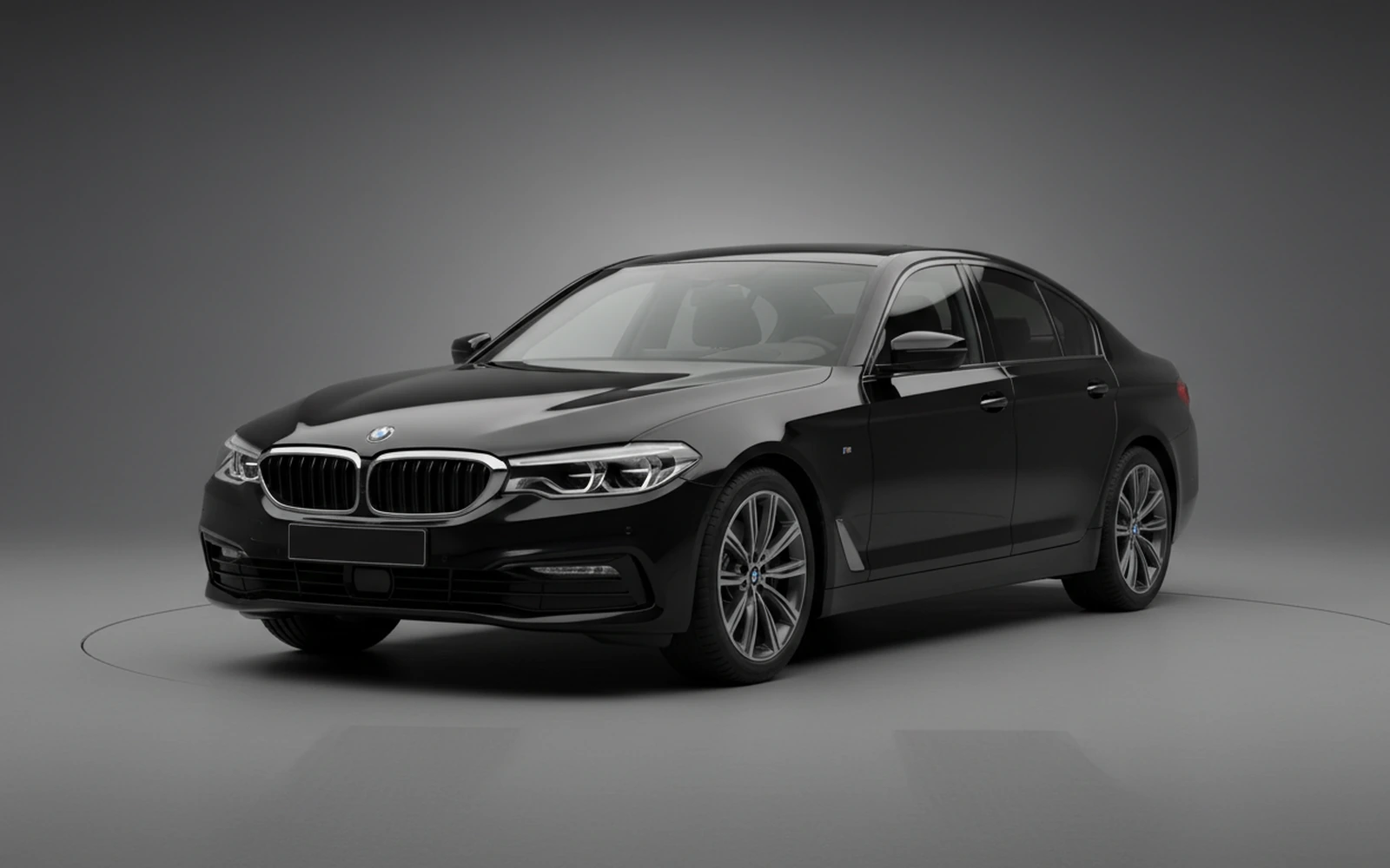 BMW 520i Black 2023 for rent in Miami — exterior photo