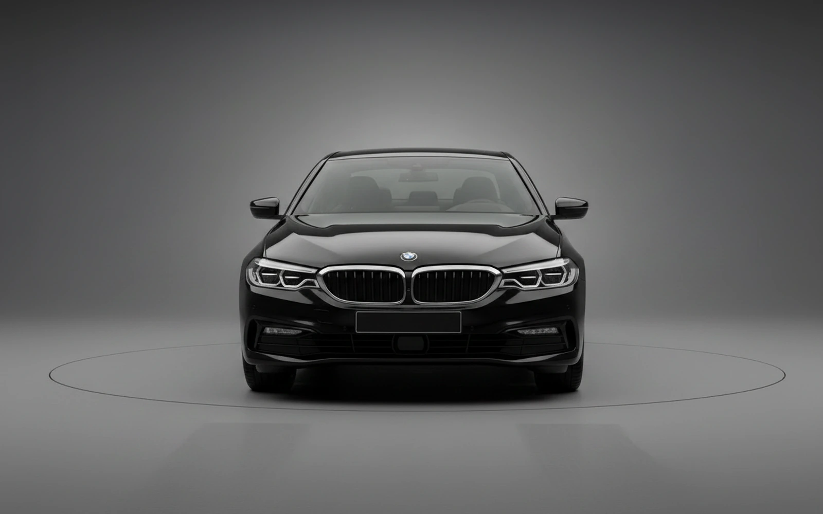 BMW 520i Black 2023 — exterior side view