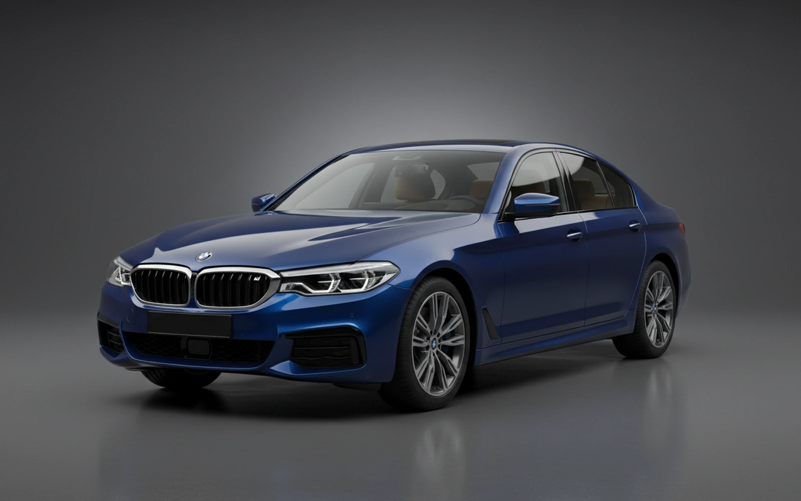 BMW 520i Blue 2023 for rent in Miami — exterior front view