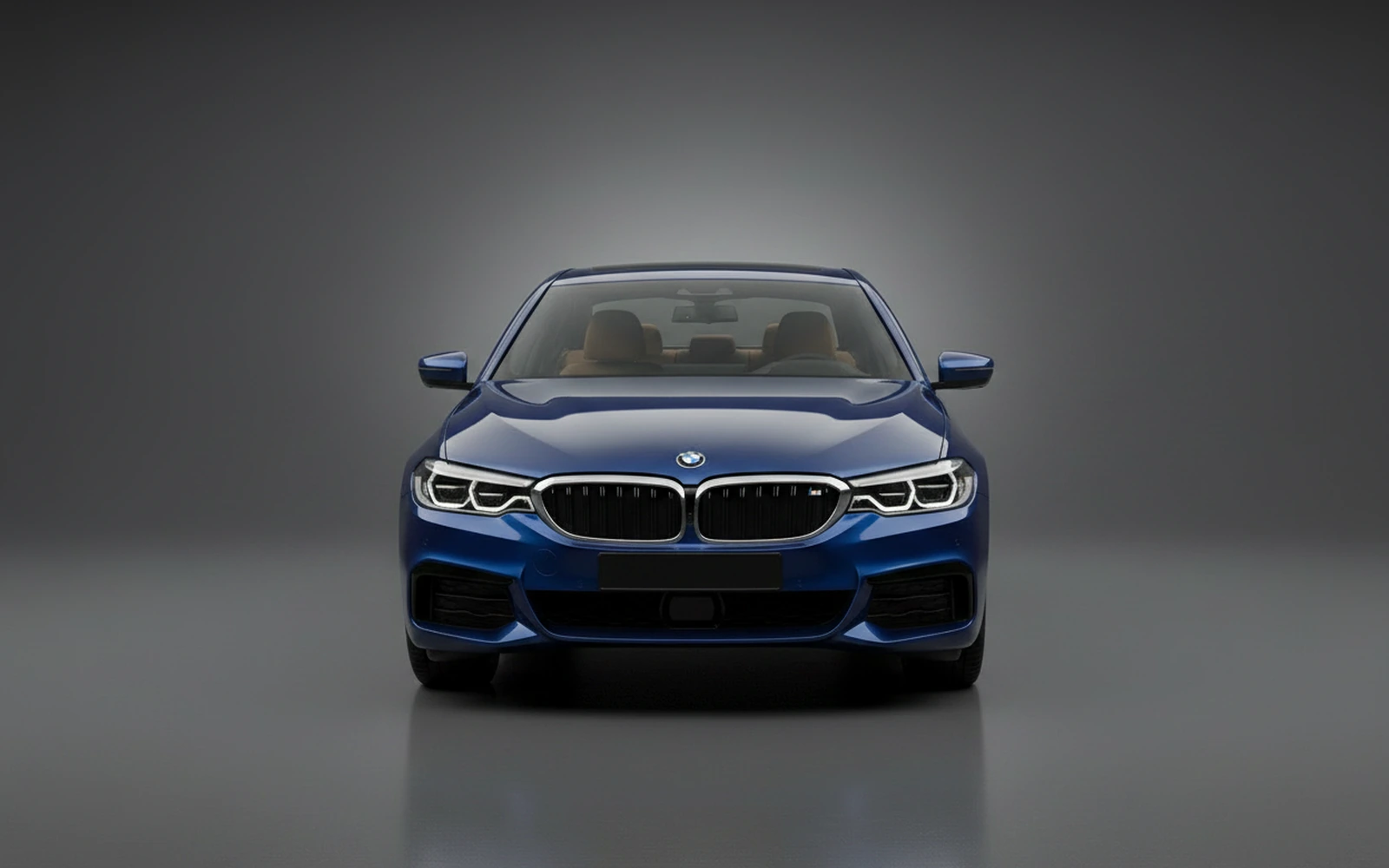 BMW 520i Blue 2023 — exterior side view