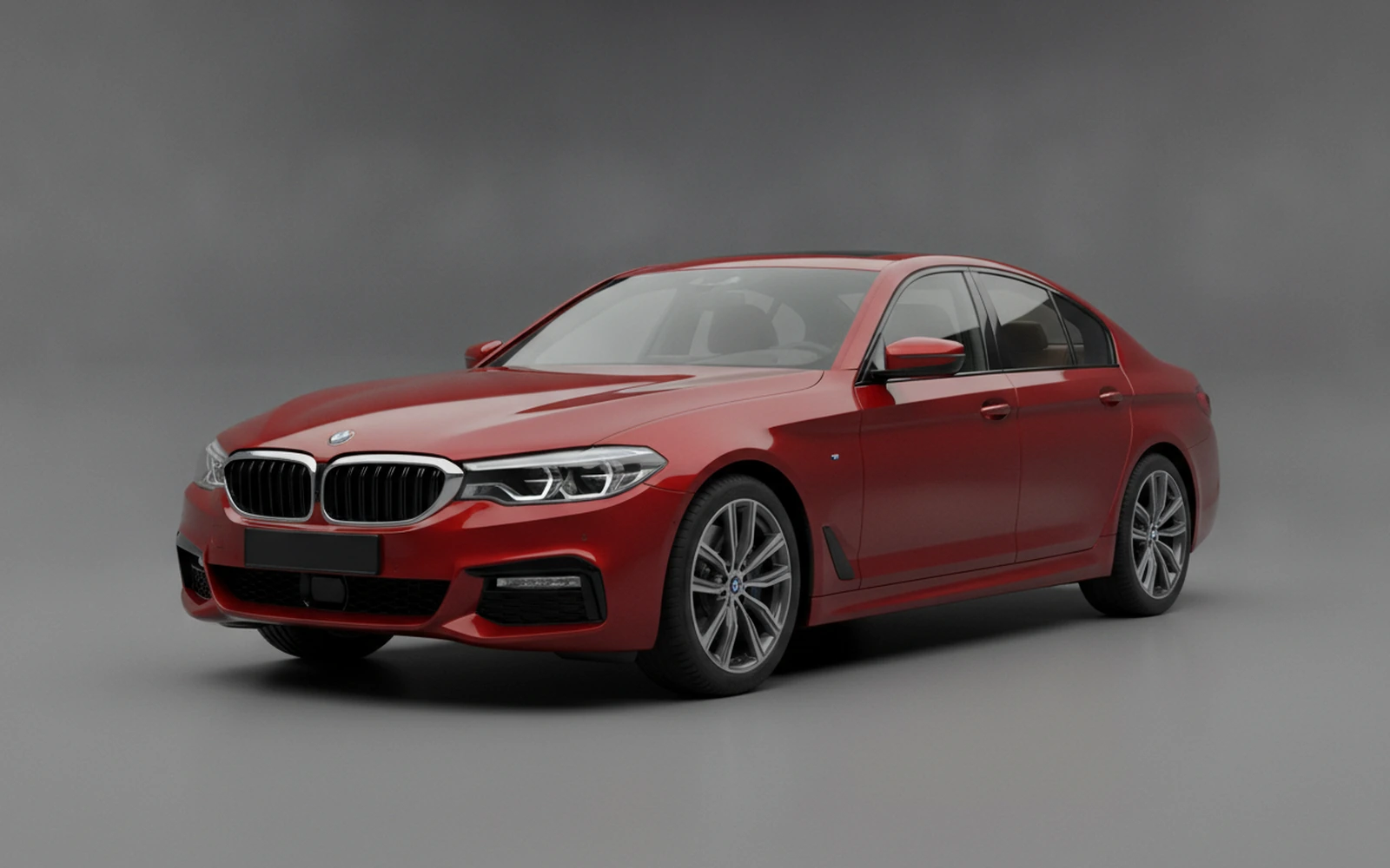 BMW 520i Red 2023 for rent in Miami — exterior front view