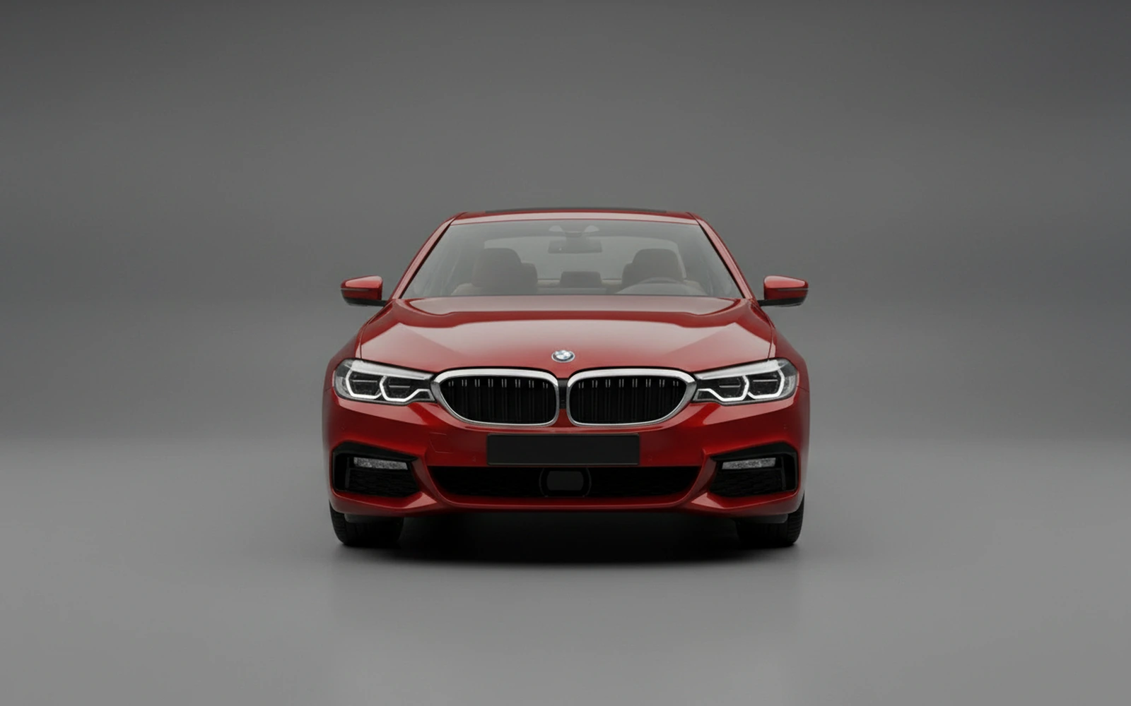 BMW 520i Red 2023 — exterior side view