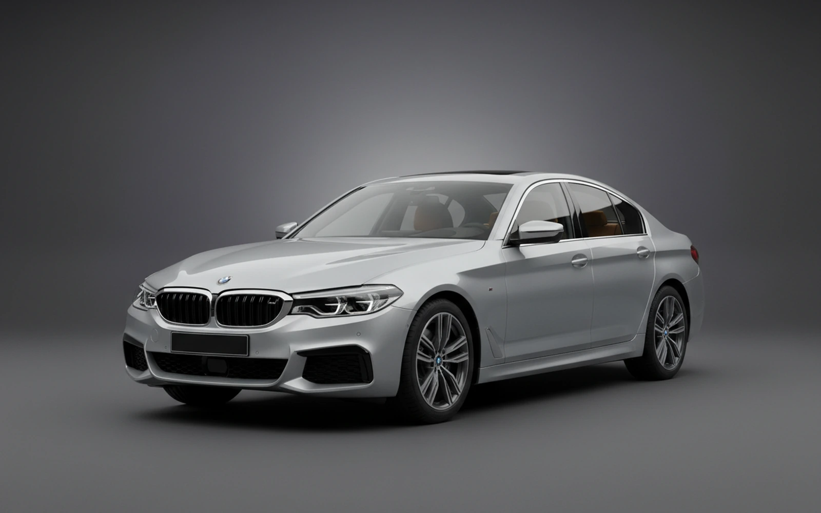 BMW 520i Plata 2023 for rent in Miami — exterior front view