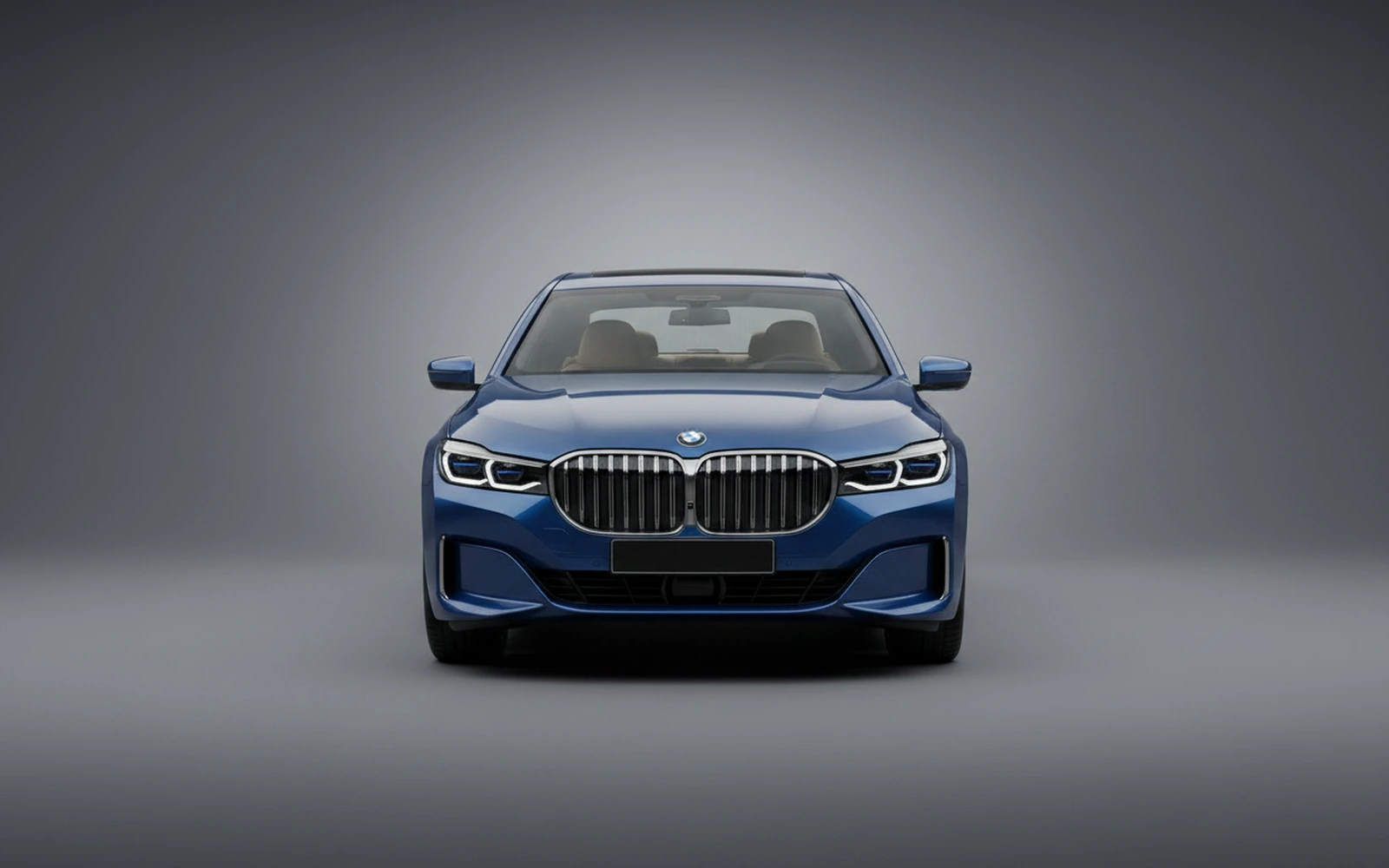 BMW 740 M Sport Azul 2022 — exterior side view
