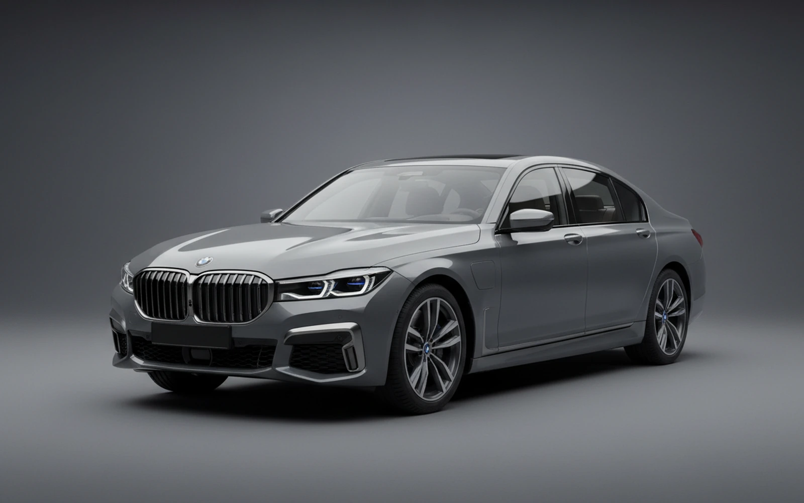 BMW 740 M Sport Grey 2022 for rent in Miami — exterior front view