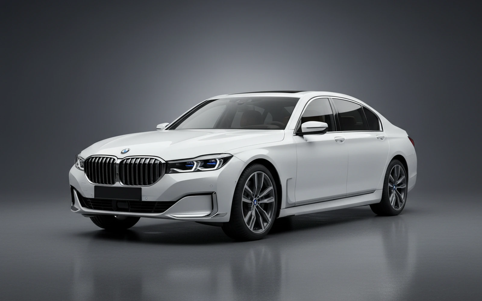 BMW 740 M Sport White 2022 for rent in Miami — exterior front view