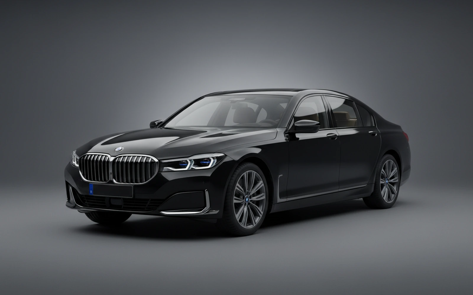 BMW 740i Individual Silver Black 2022 for rent in Miami — exterior front view