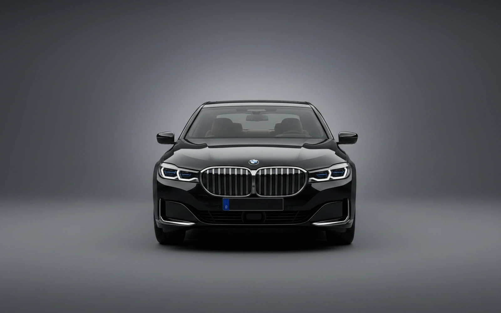 BMW 740i Individual Silver Black 2022 — exterior side view