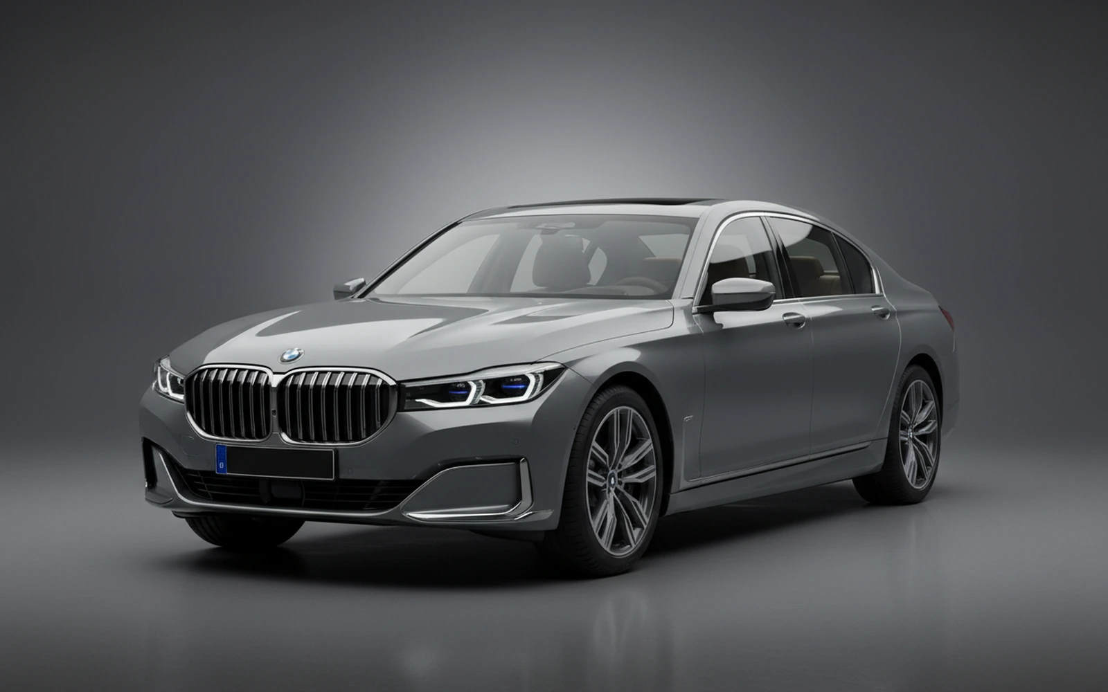 BMW 740i Individual Silver Grey 2022 for rent in Miami — exterior front view