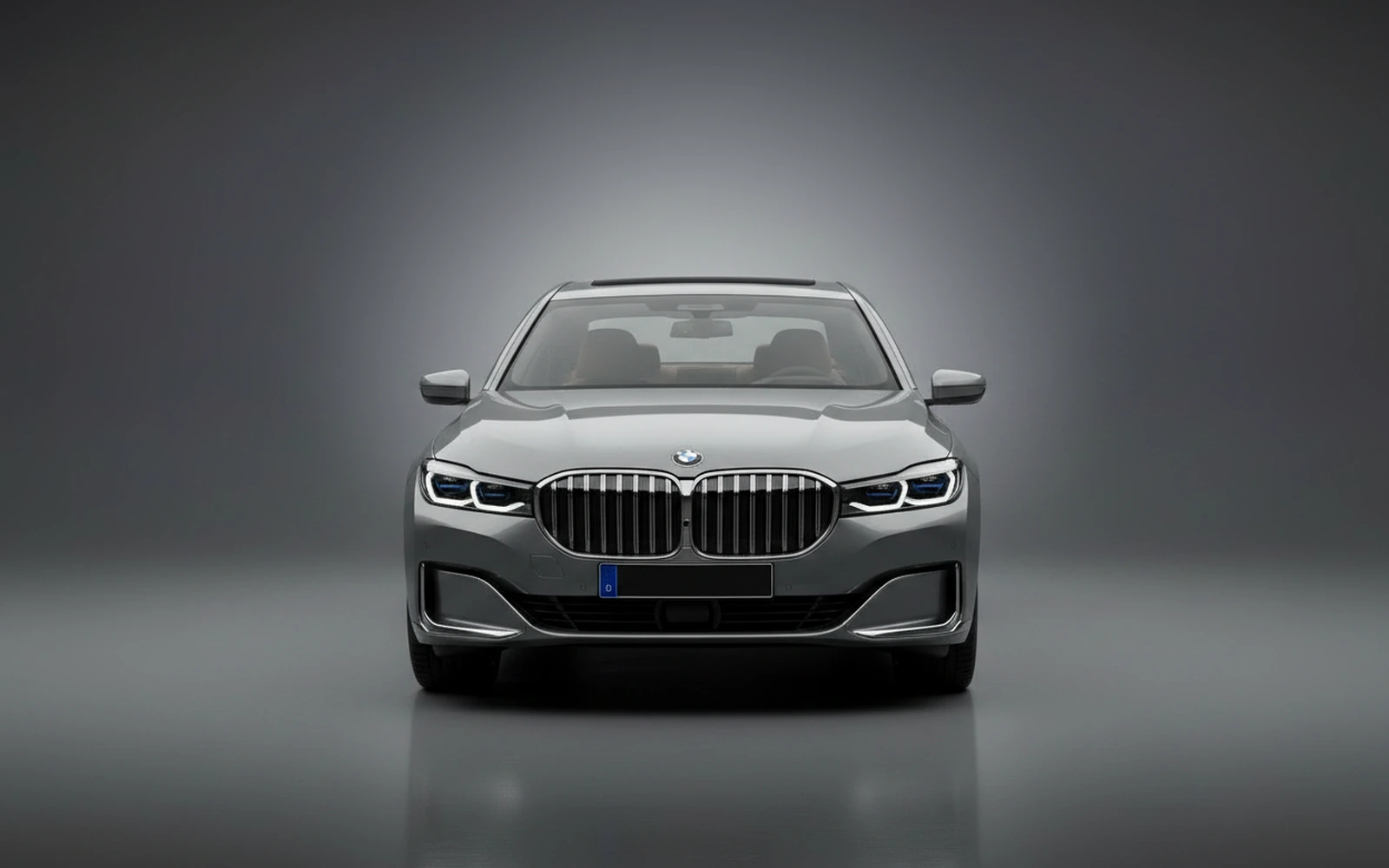 BMW 740i Individual Silver Grey 2022 — exterior side view