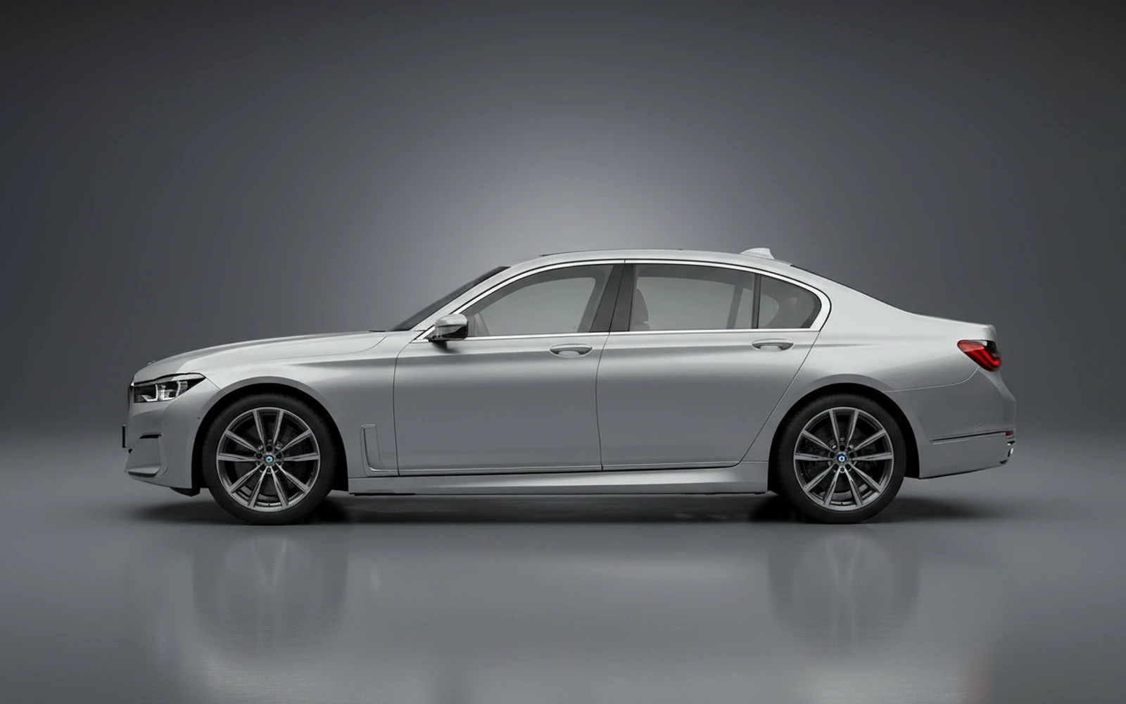 BMW 740i Individual Silver Silver 2022 — exterior rear view