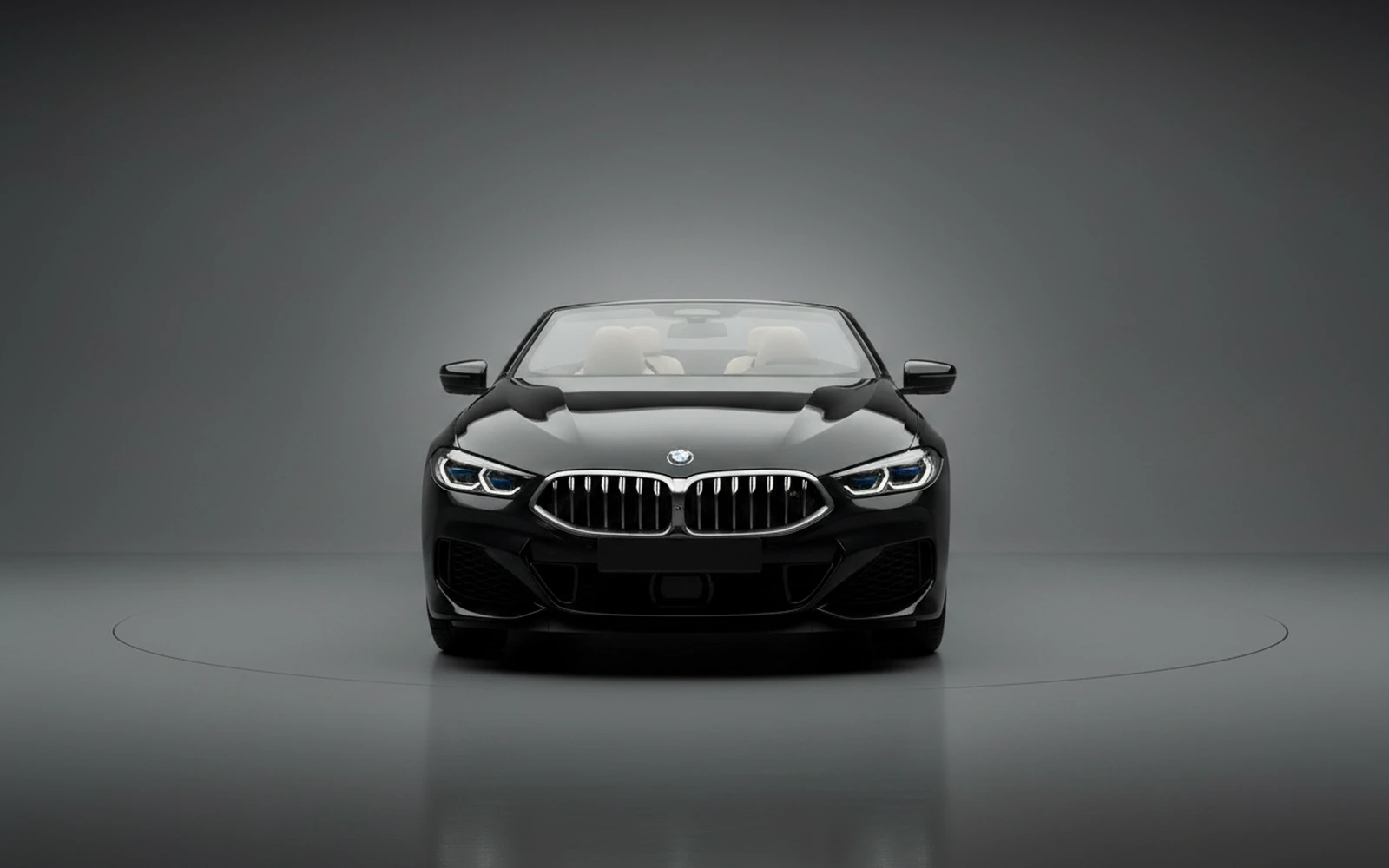 BMW 840i Convertible Black 2022 — exterior side view