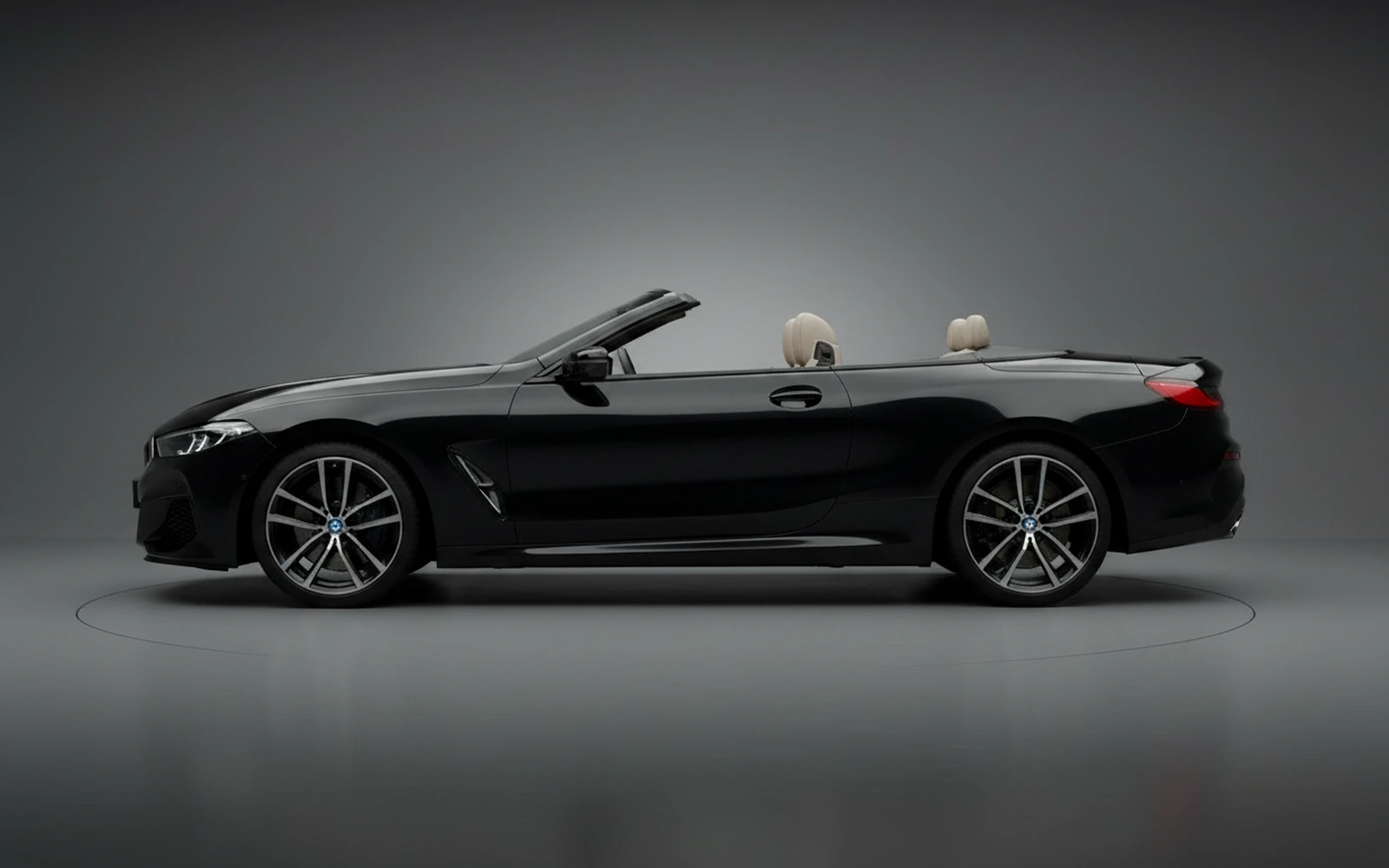 BMW 840i Convertible Black 2022 — exterior rear view