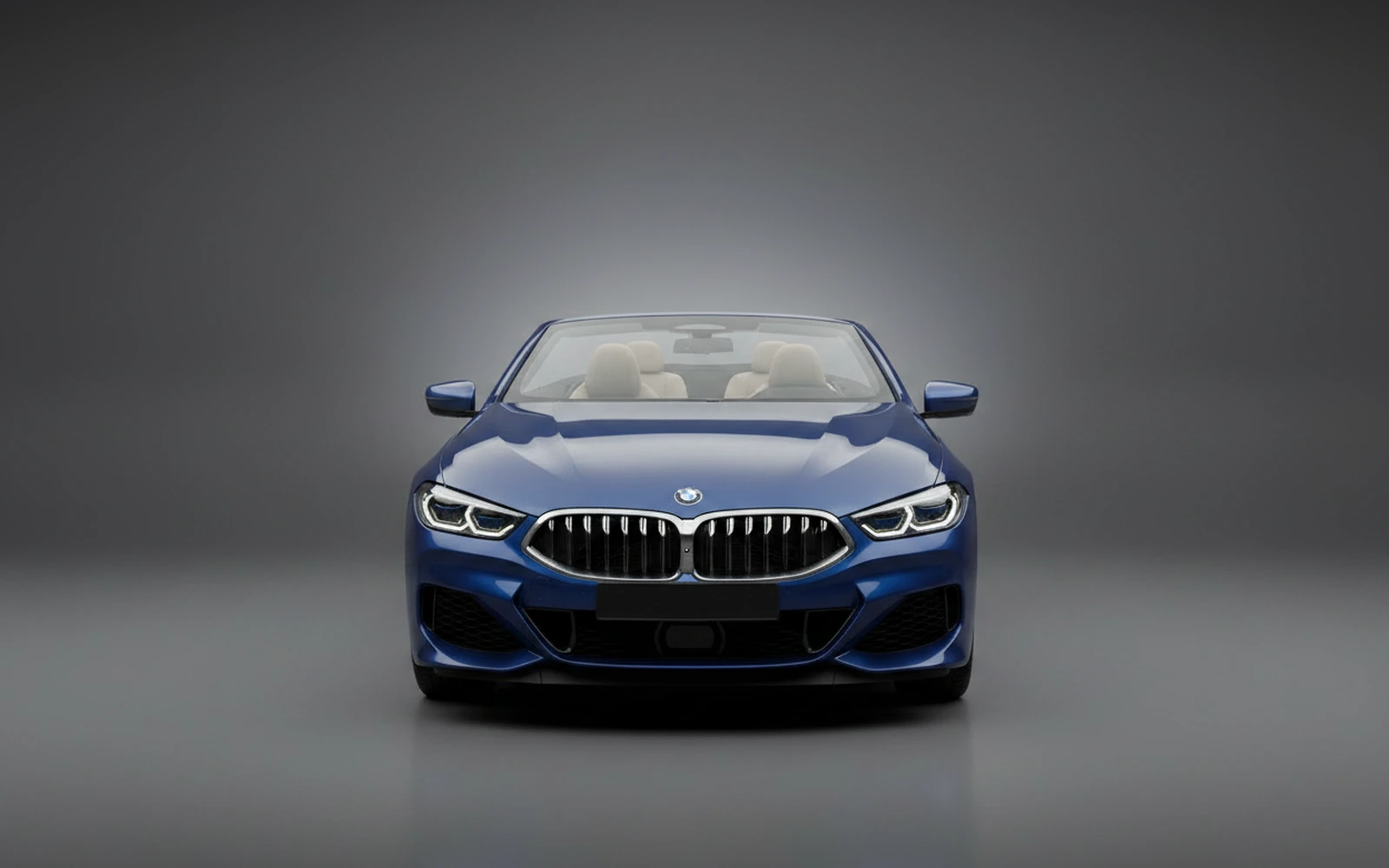 BMW 840i Convertible Blue 2022 — exterior side view