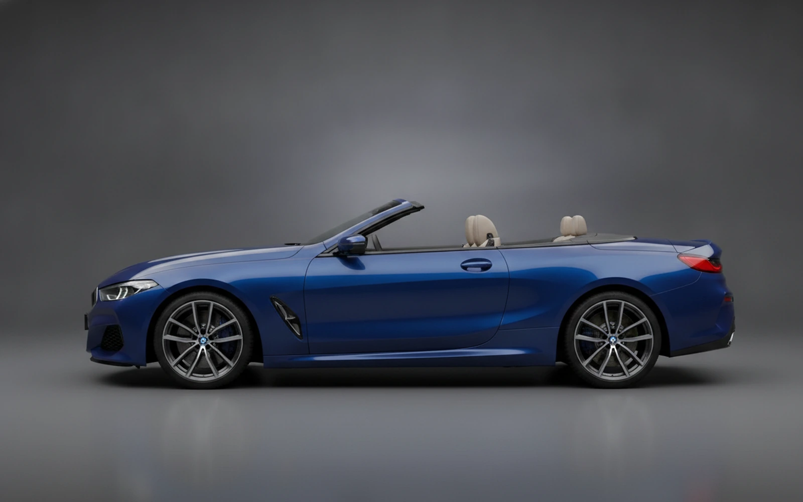 BMW 840i Convertible Blue 2022 — exterior rear view