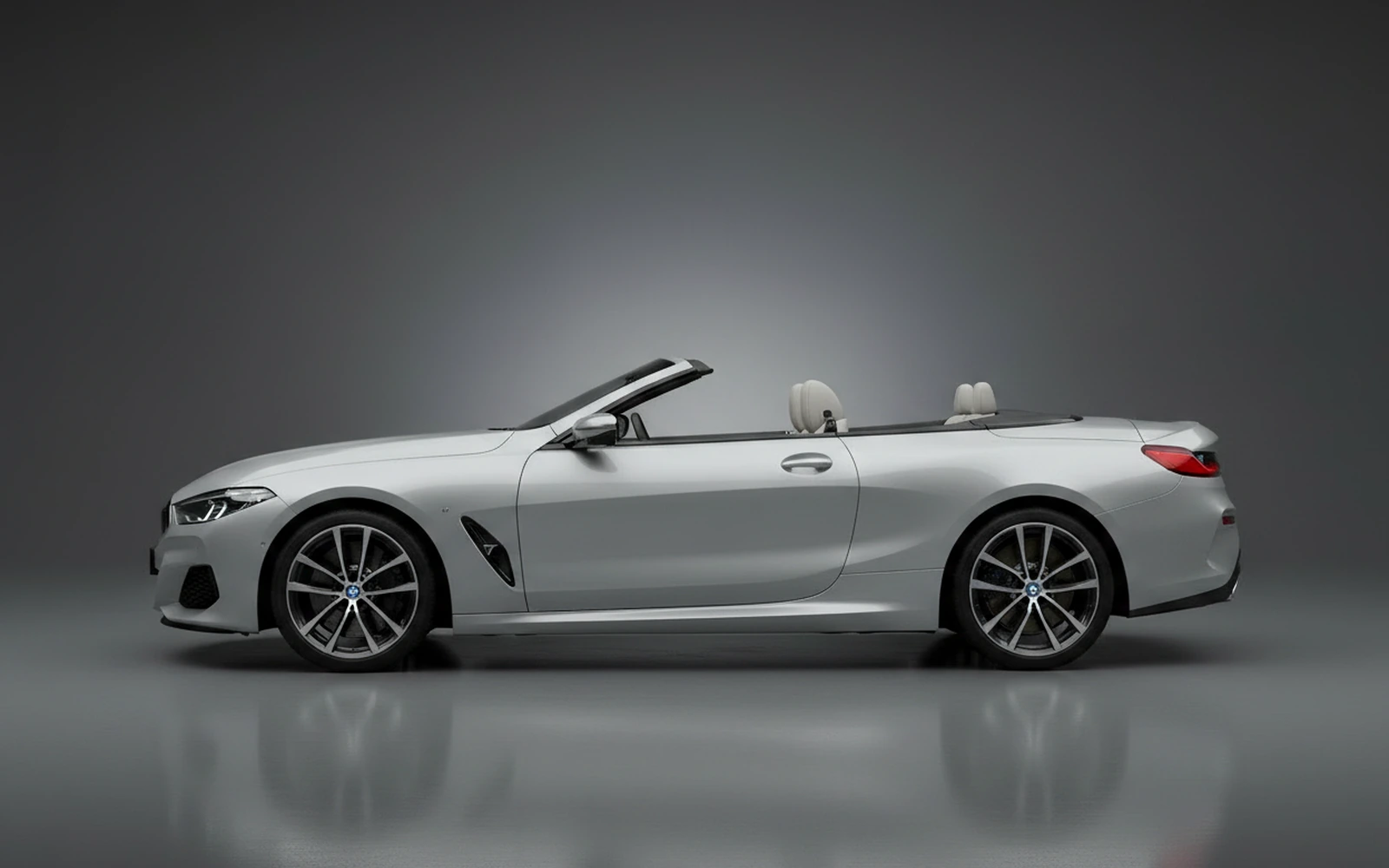 BMW 840i Convertible Silver 2022 — exterior rear view