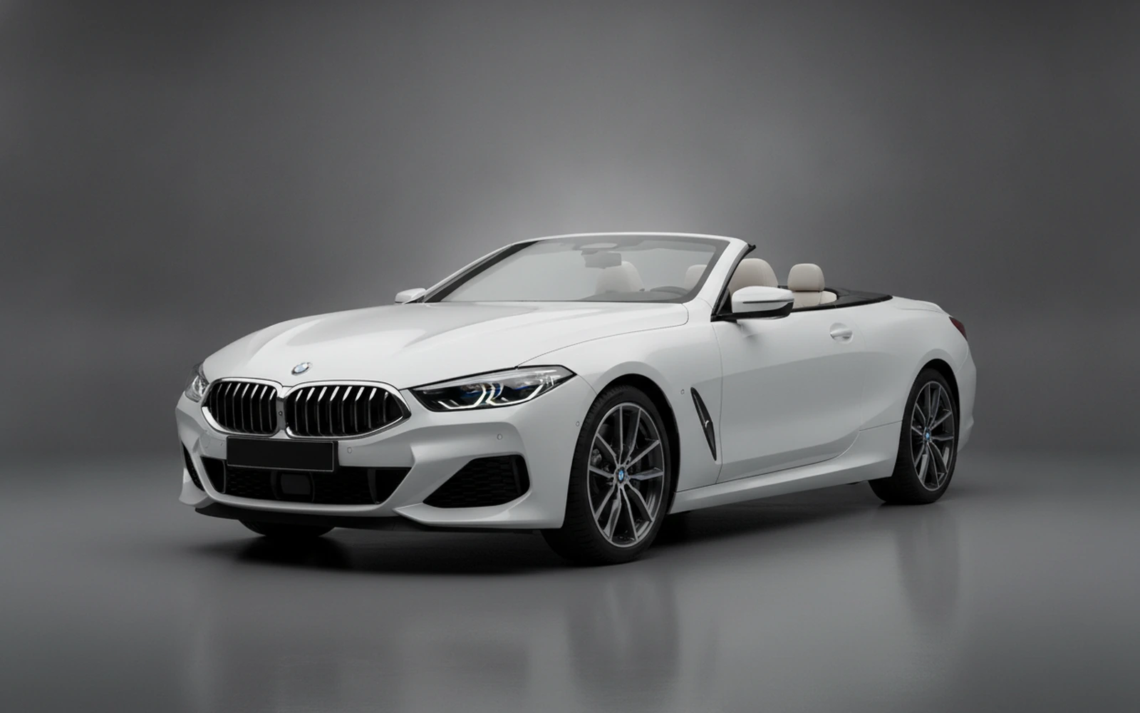 BMW 840i Convertible White 2022 for rent in Miami — exterior front view