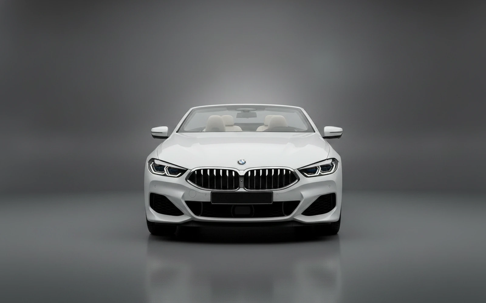 BMW 840i Convertible White 2022 — exterior side view