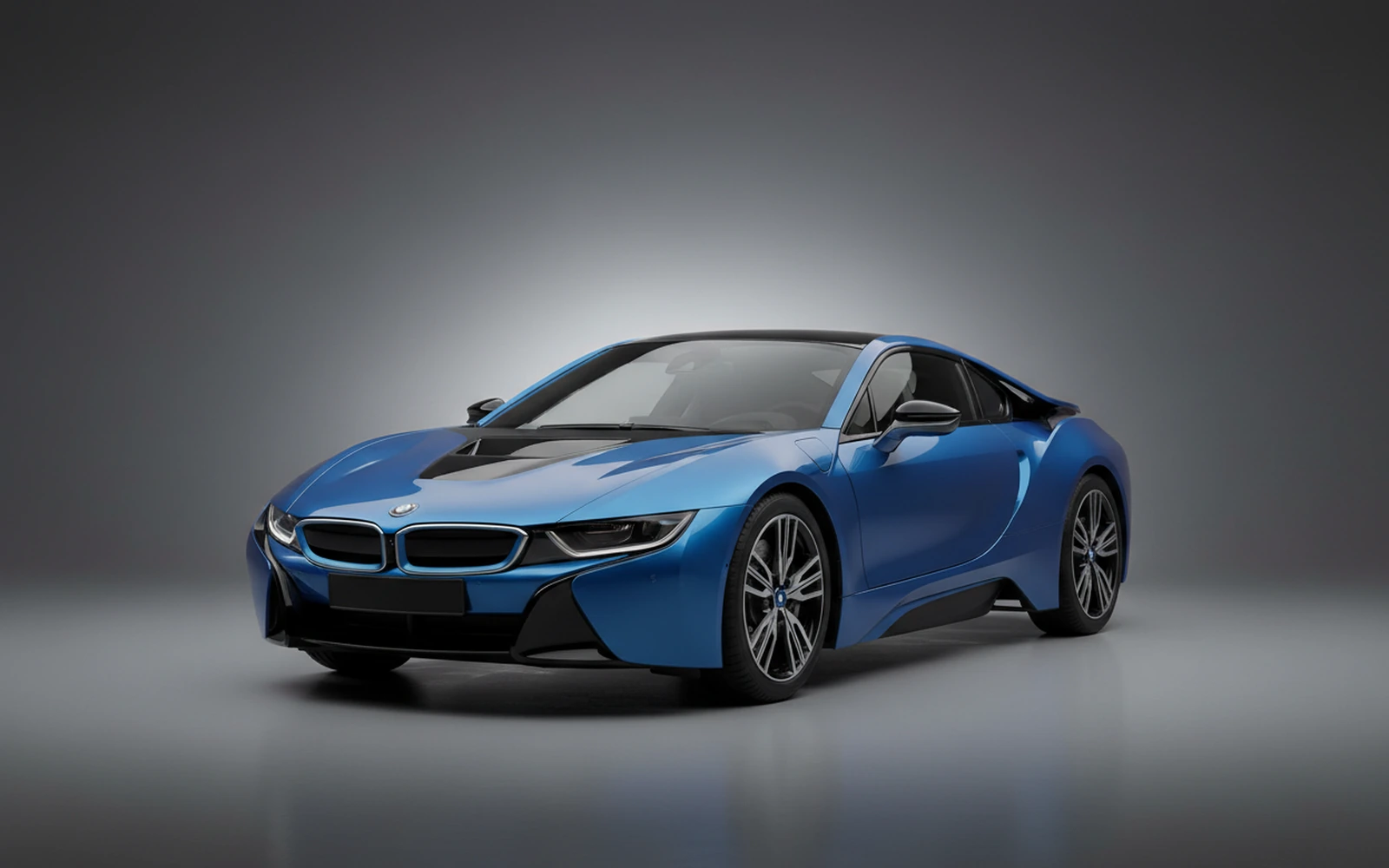 BMW i8 Azul 2022 for rent in Miami — exterior front view