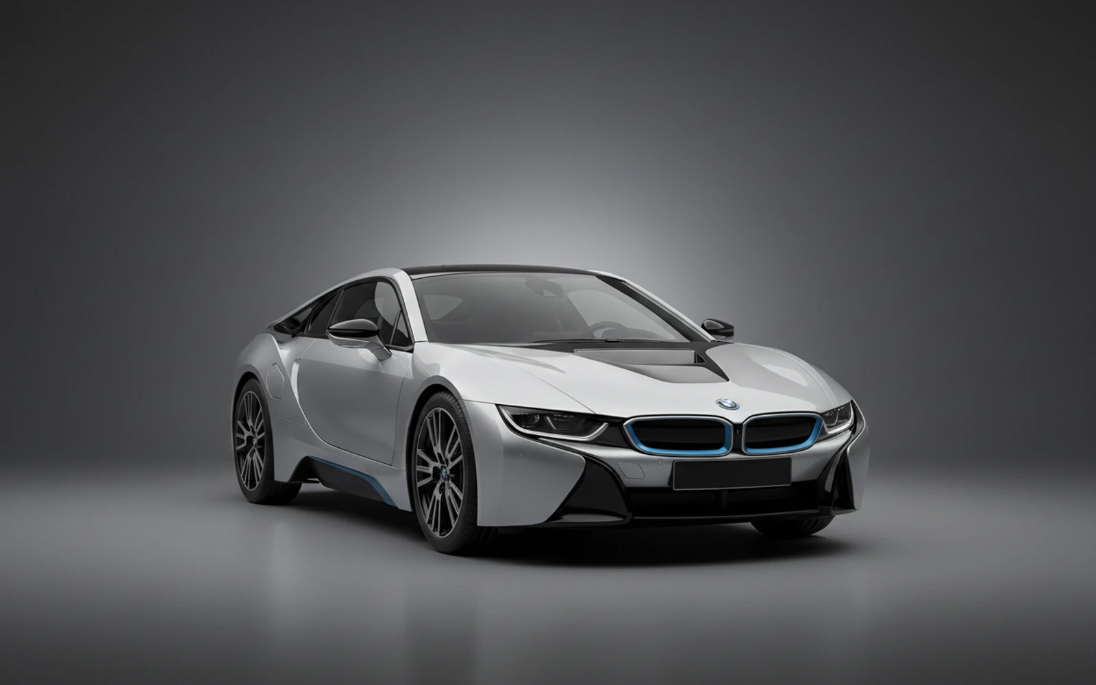 BMW i8 Silver 2022 for rent in Miami — exterior front view