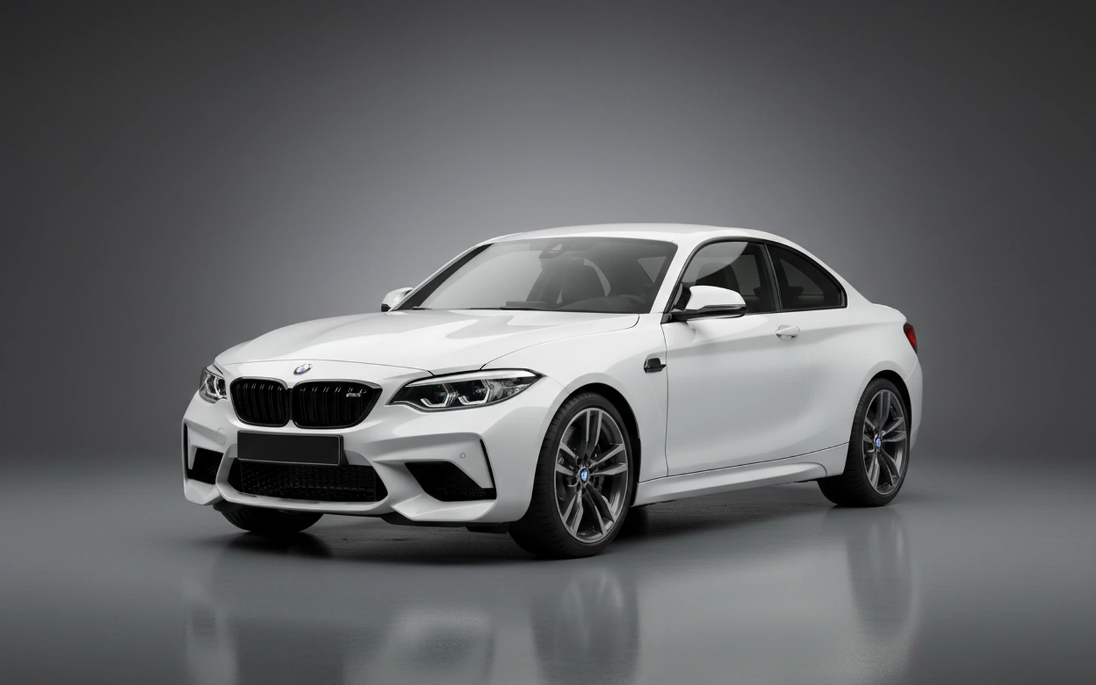 BMW M2 White 2023 for rent in Miami — exterior front view