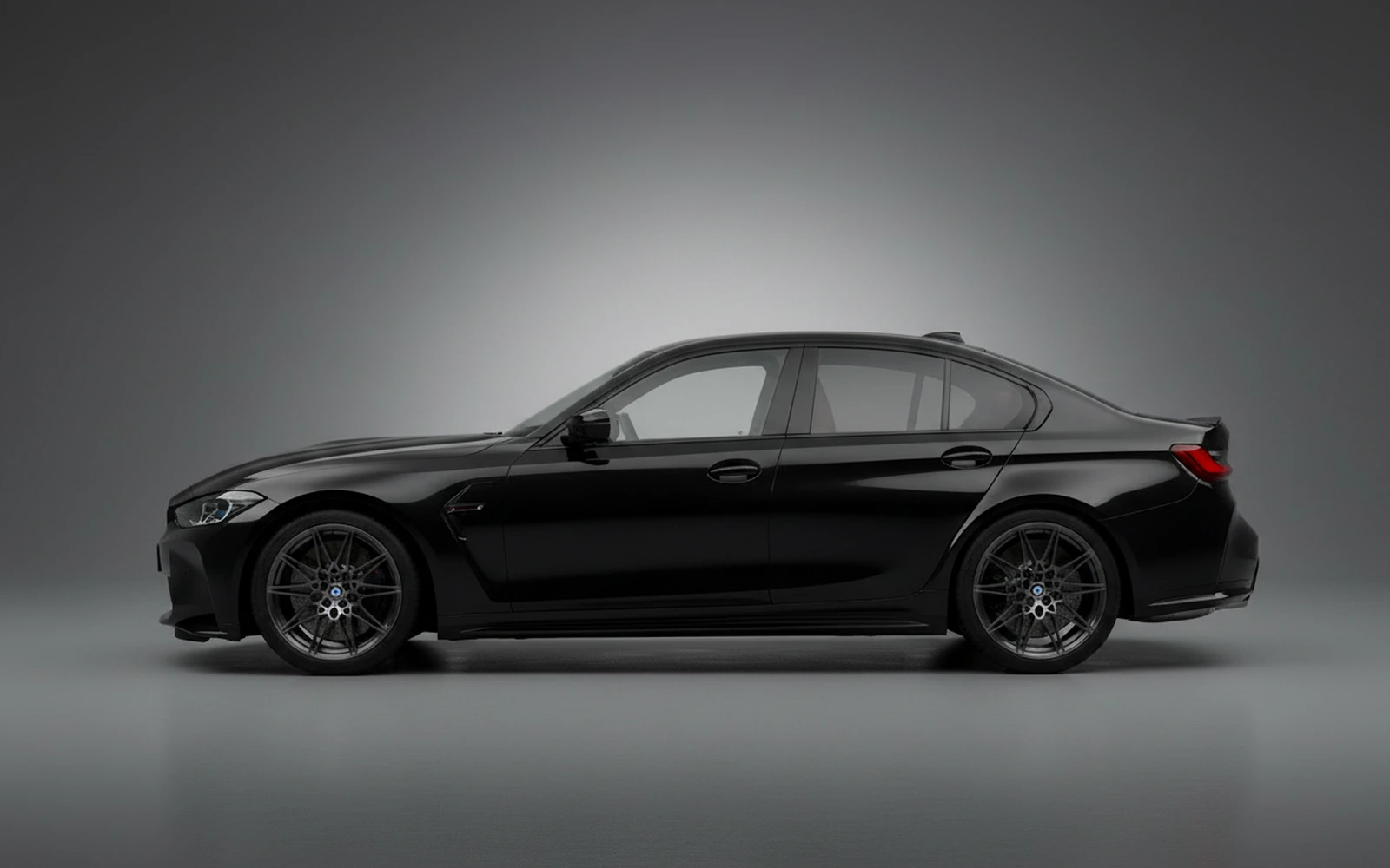 BMW M3 Competition Black 2025 — exterior rear view