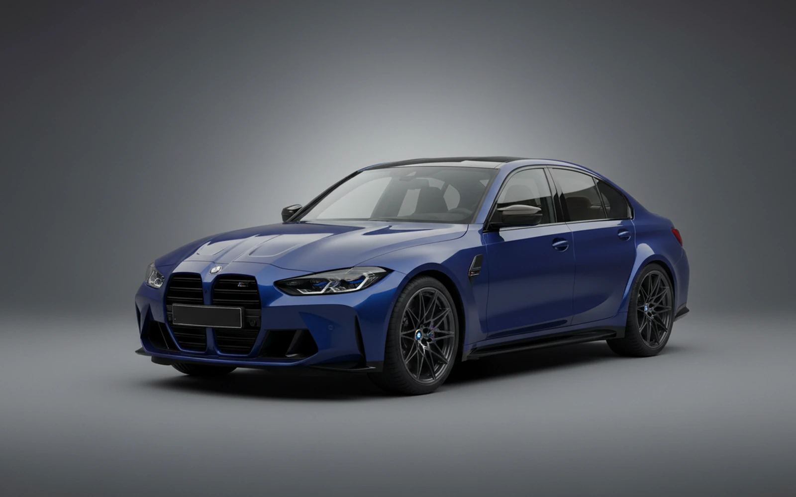 BMW M3 Competition Blue 2025 for rent in Miami — exterior front view