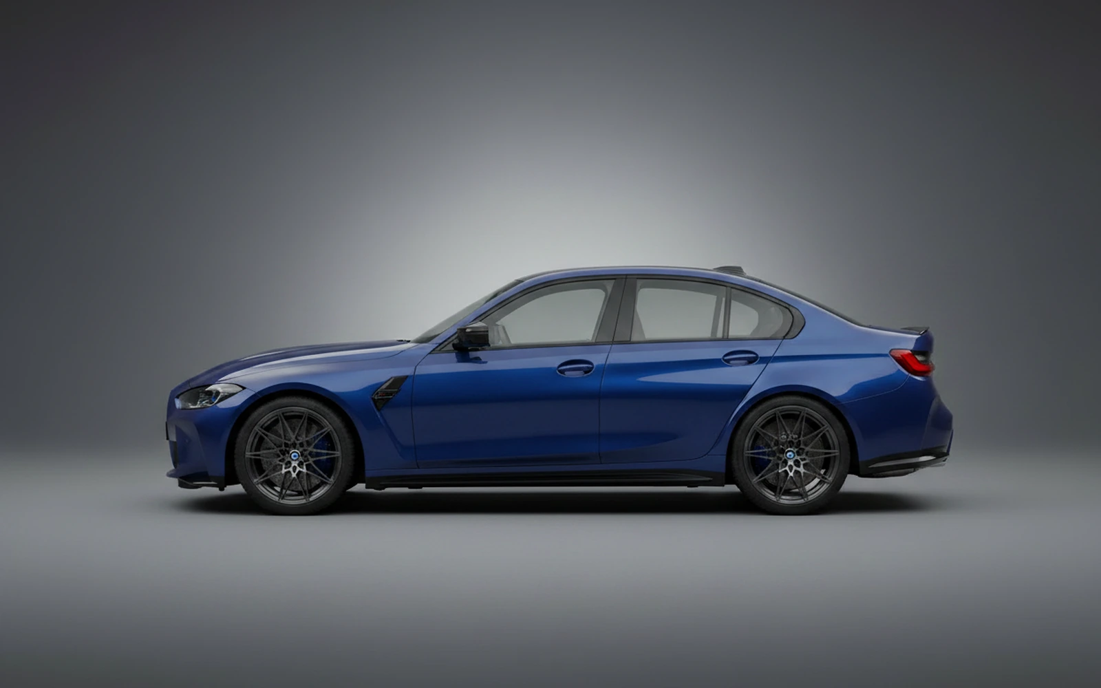 BMW M3 Competition Blue 2025 — exterior rear view