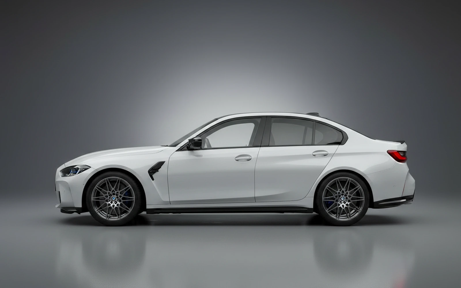 BMW M3 Competition White 2025 — exterior rear view