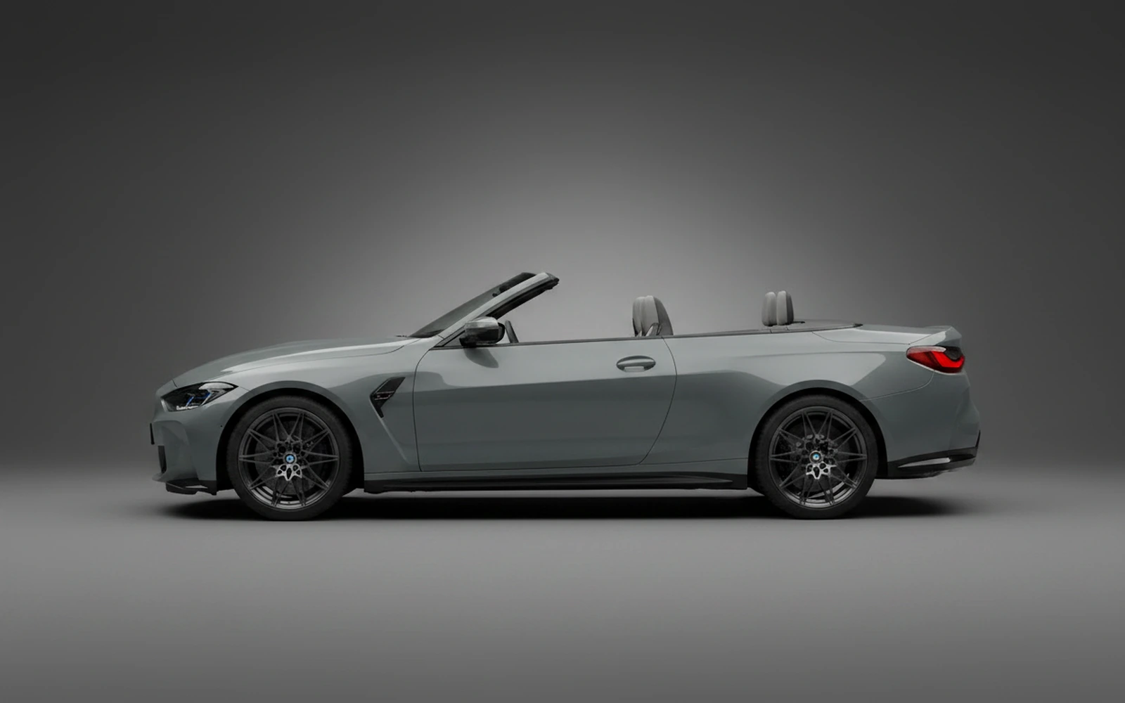 BMW M4 Competition Convertible Grey 2025 — exterior rear view