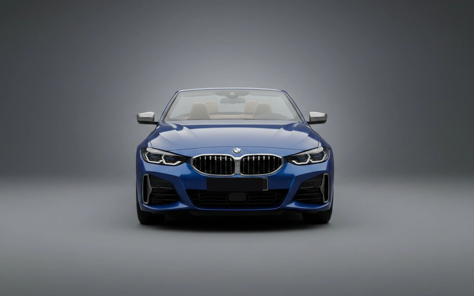 BMW M440 Convertible Blue 2021 — exterior side view
