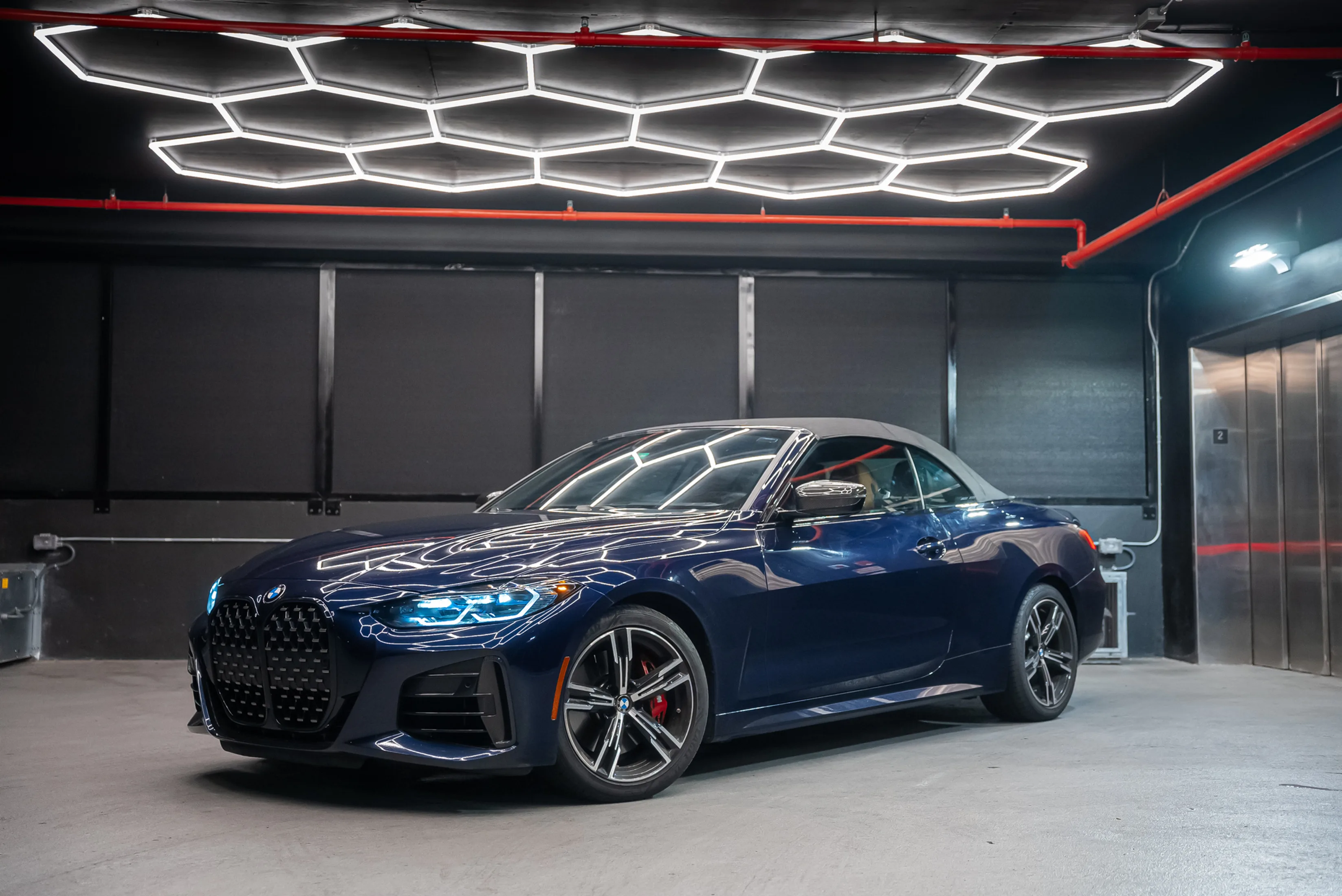 BMW M440i Blue 2024 for rent in Miami — exterior photo