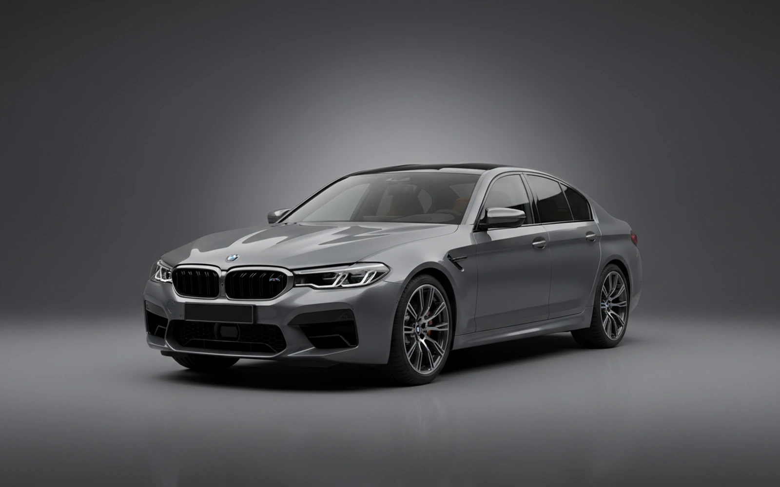 BMW M5 Competition Gris 2023 for rent in Miami — exterior front view