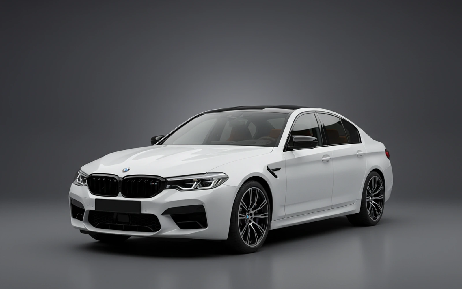 BMW M5 Competition White 2023 for rent in Miami — exterior front view