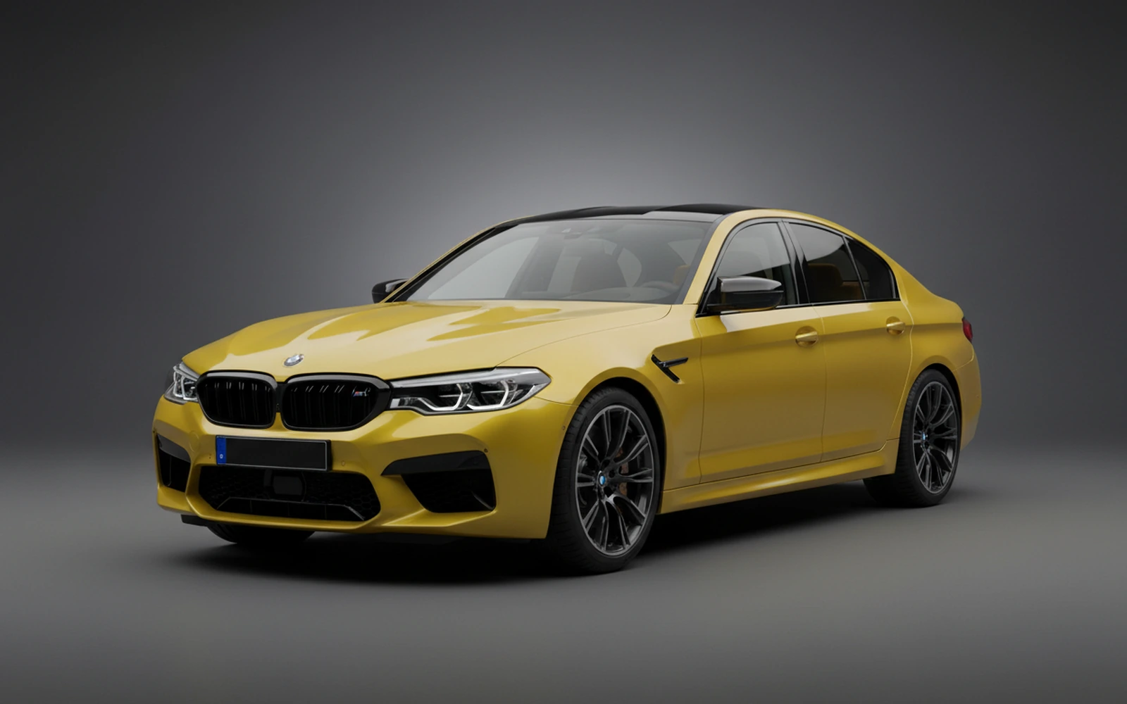 BMW M5 Competition Yellow 2023 for rent in Miami — exterior photo